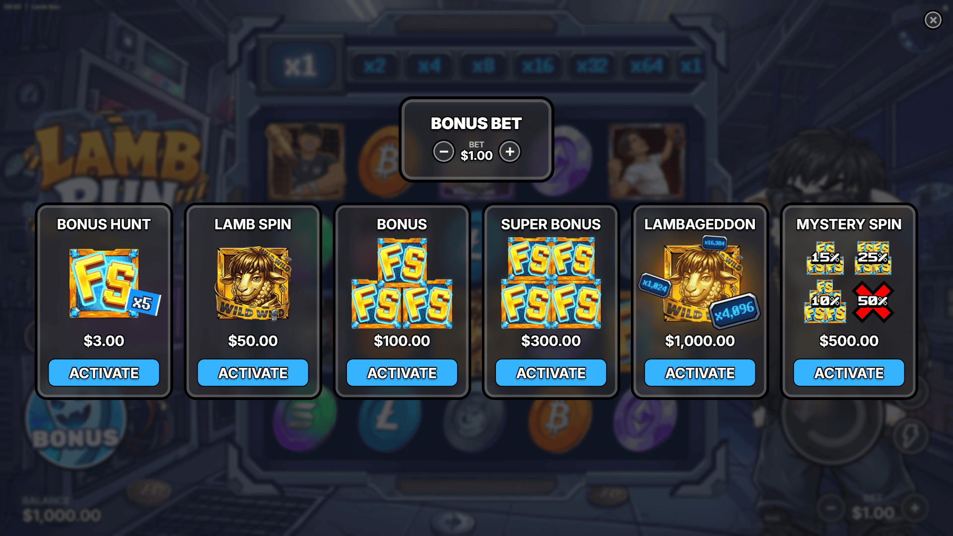 Lamb Run bonus buy menu