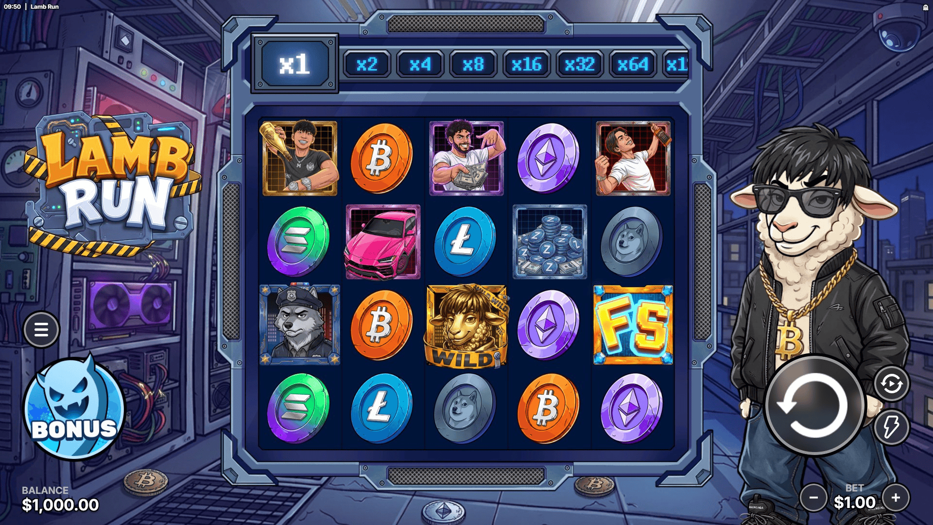 Lamb Run slot gameplay reels