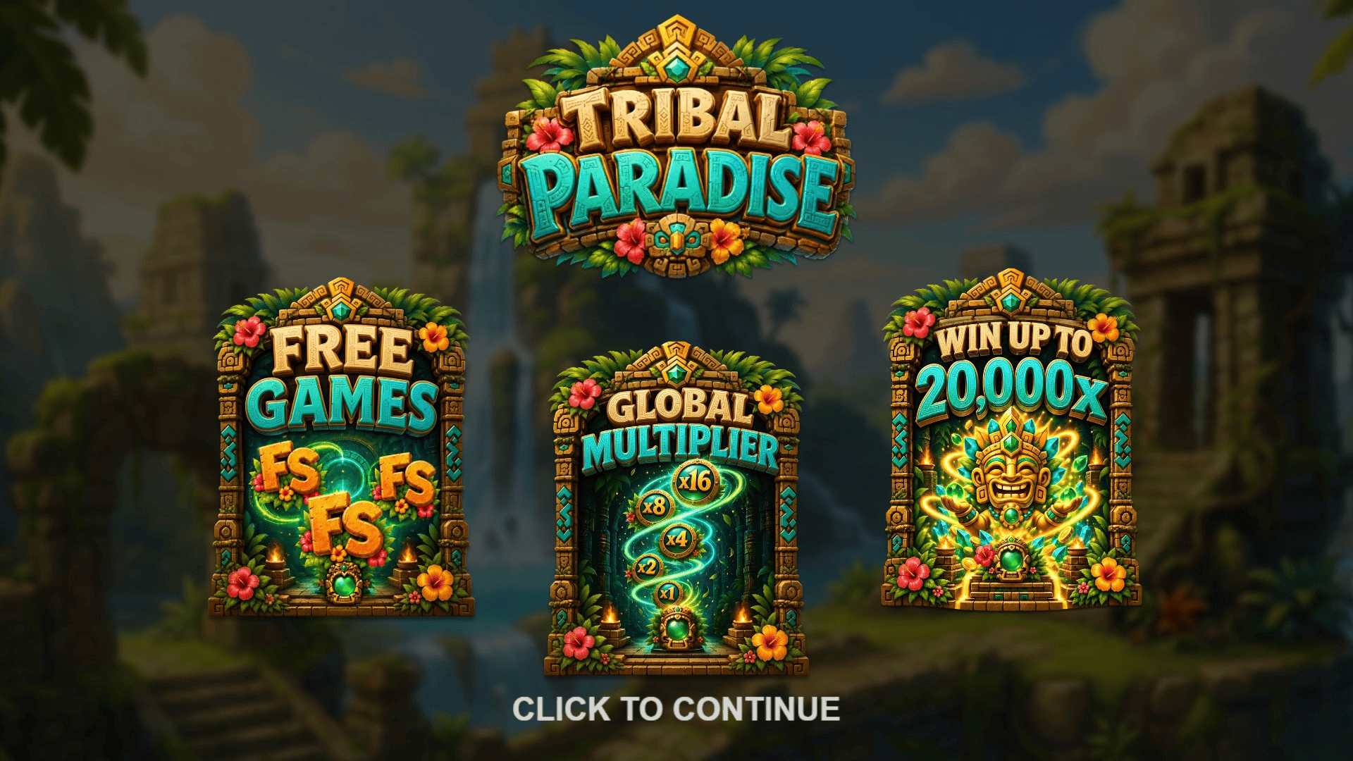 Tribal Paradise slot intro screen