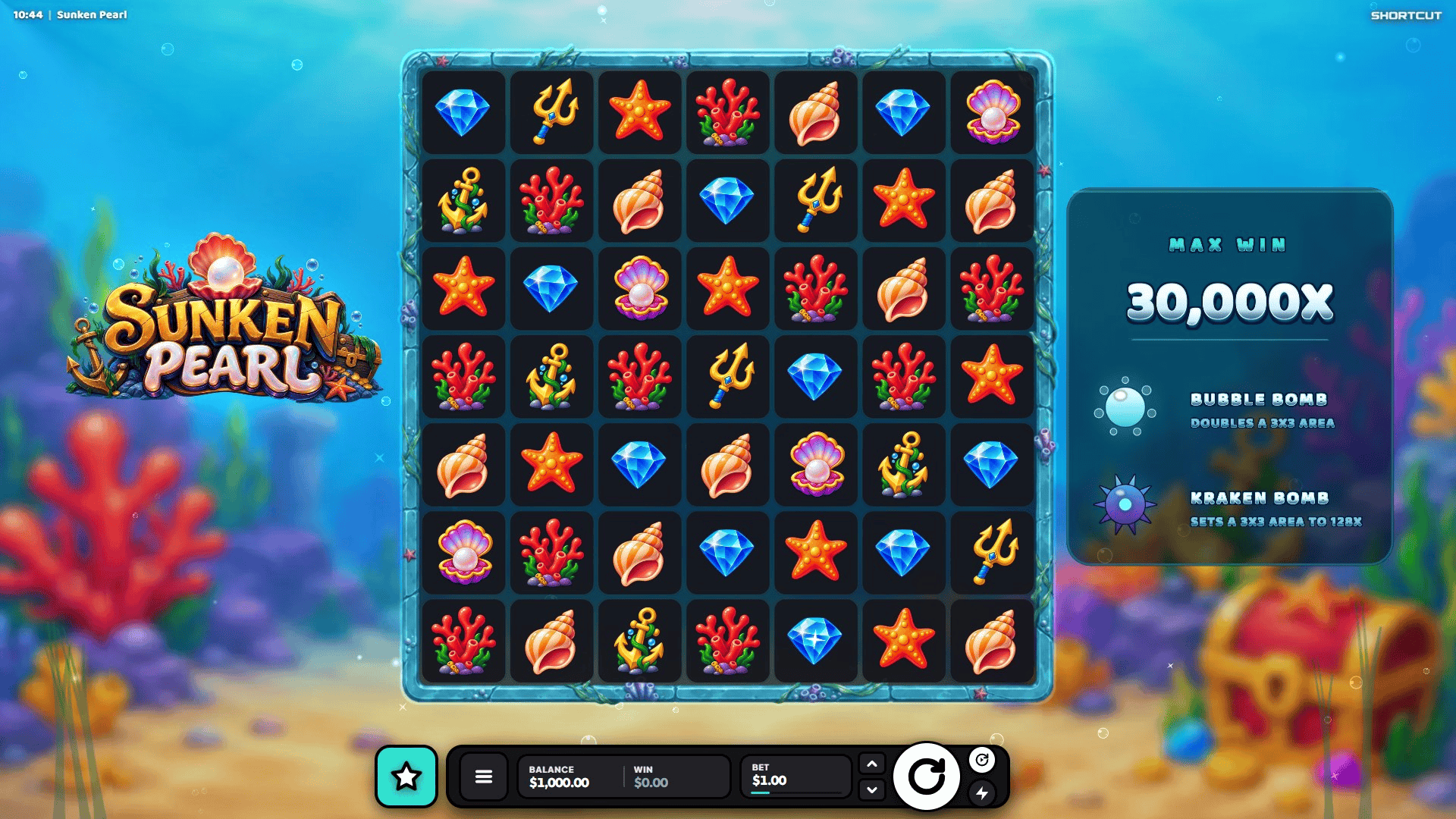 Sunken Pearl slot gameplay reels