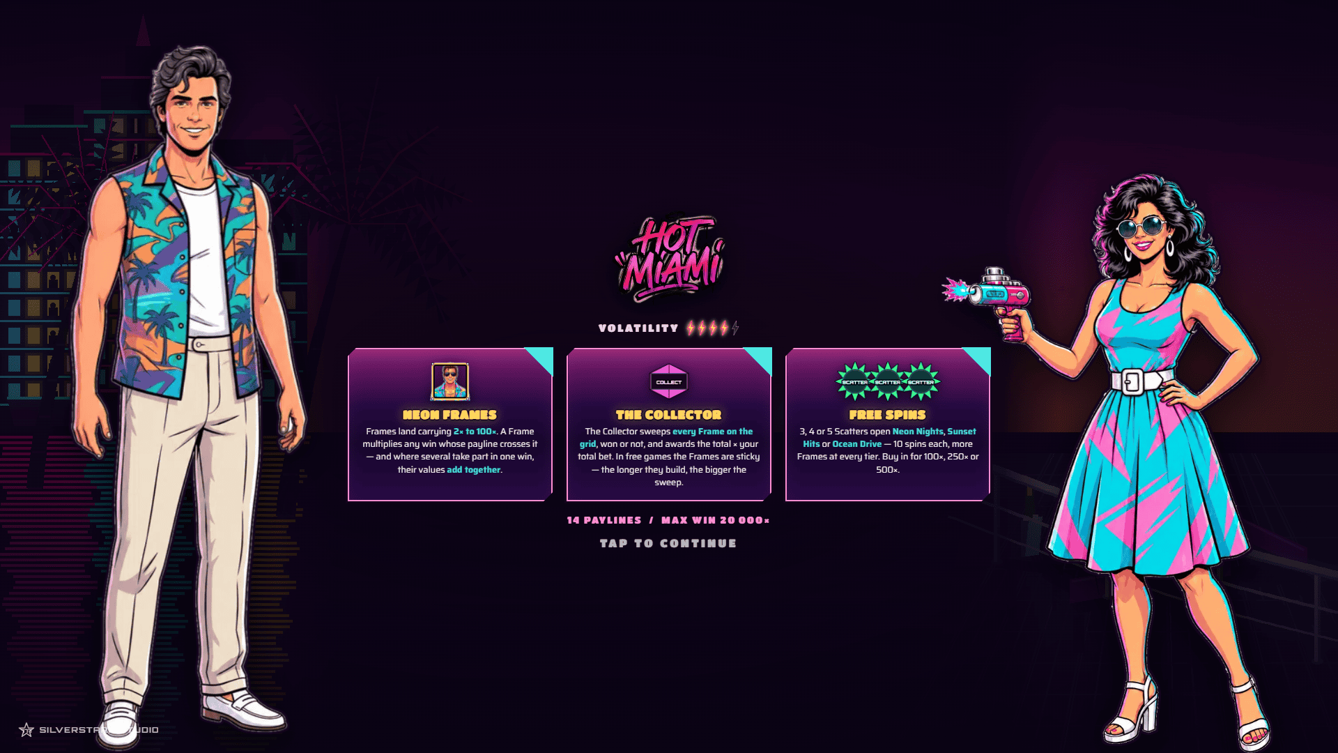 Hot Miami slot intro screen