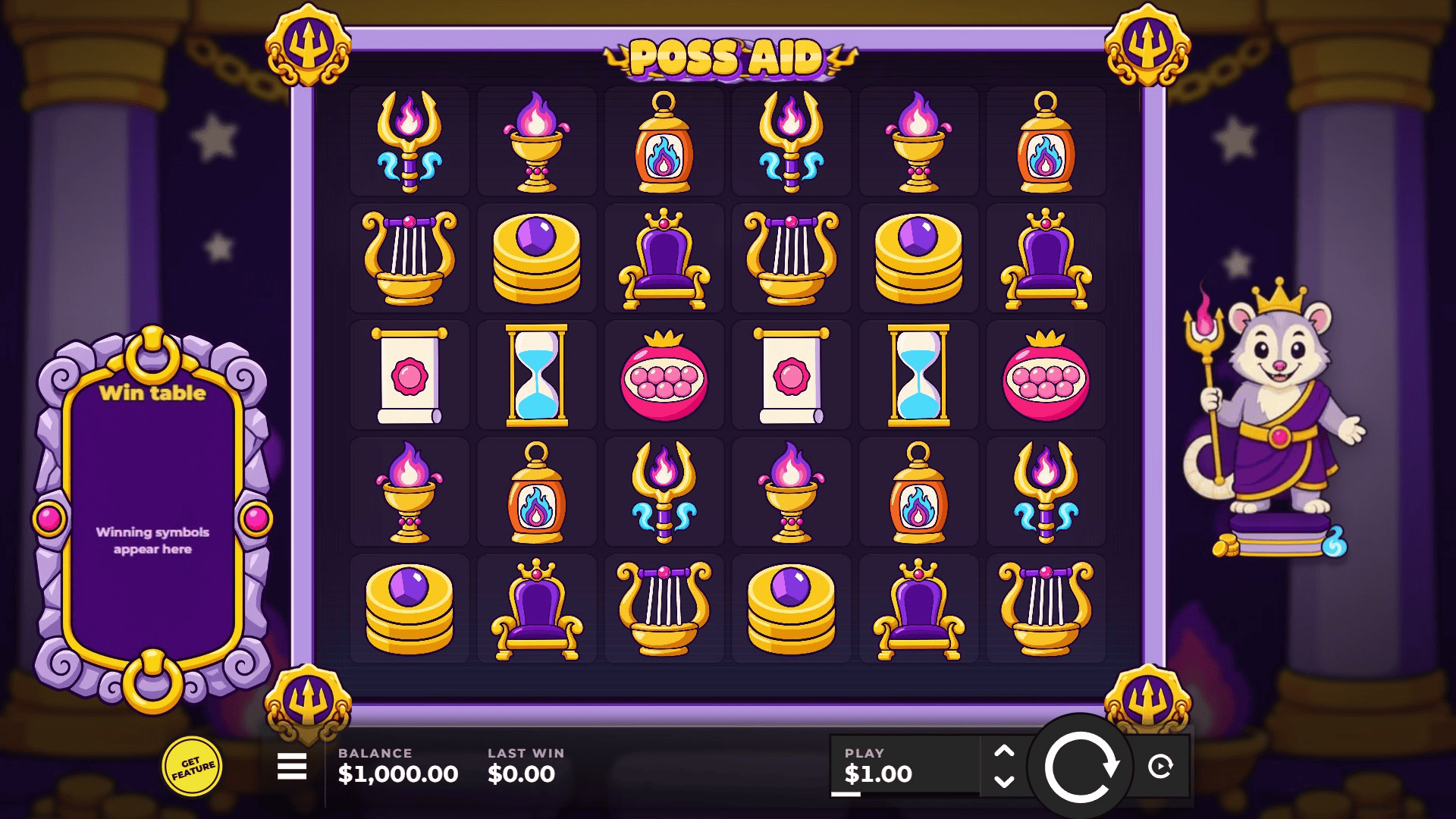 Poss Aid slot gameplay reels