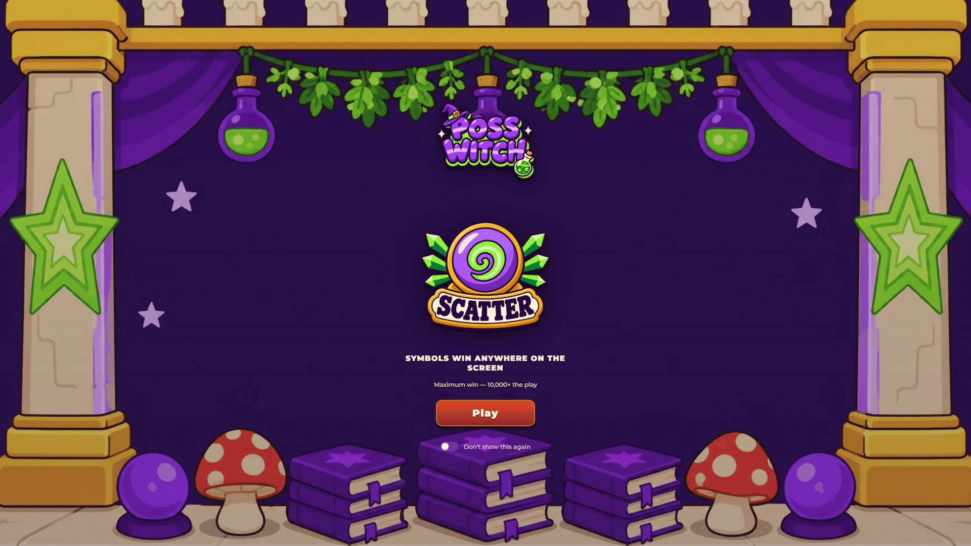 Poss Witch slot intro screen