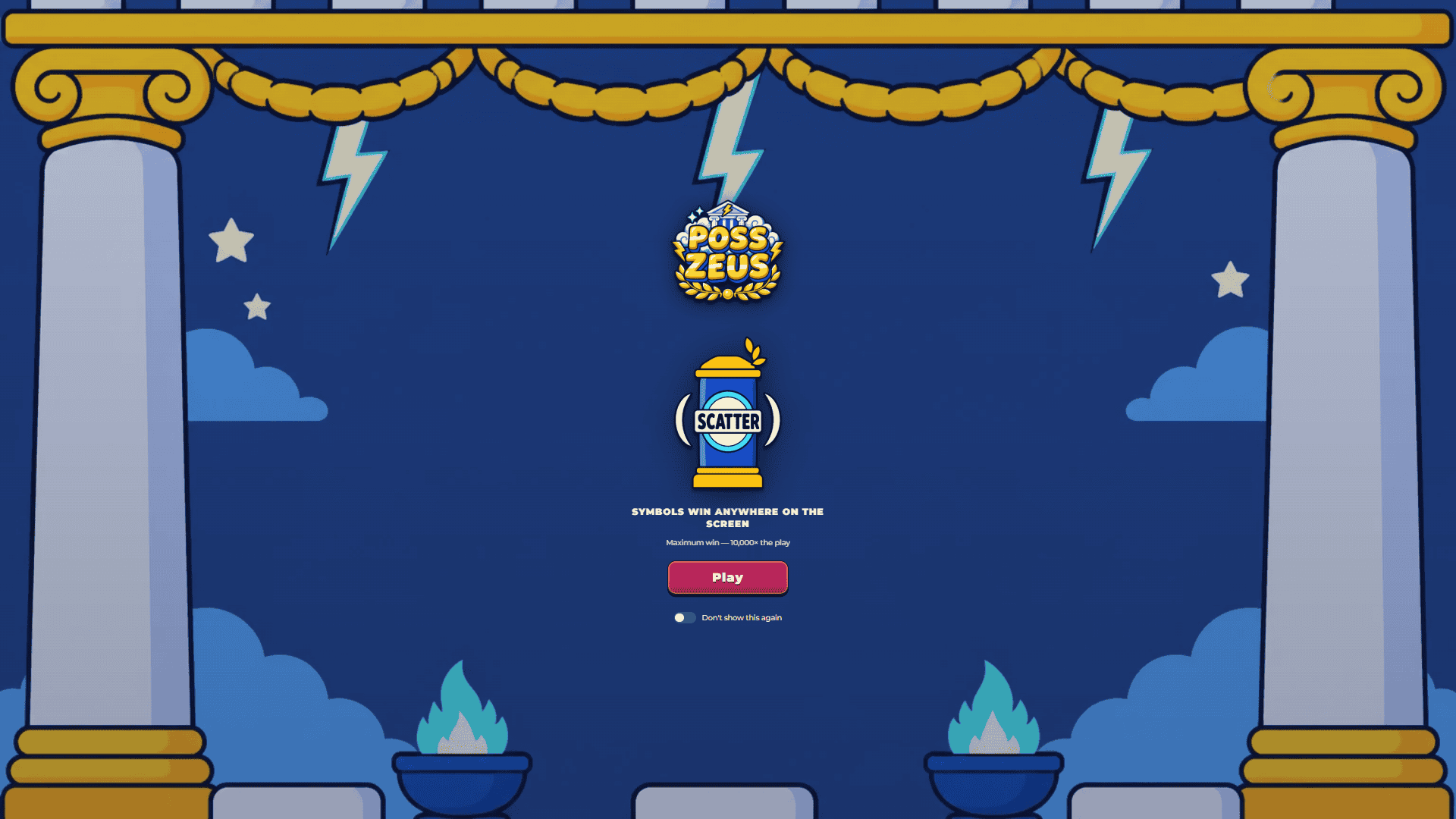 Poss Zeus slot intro screen