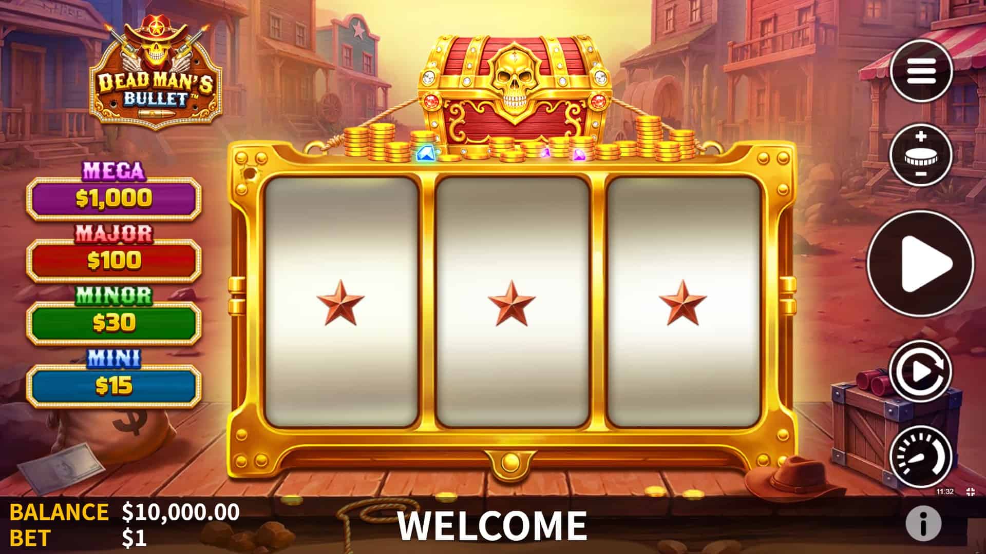 Dead Man’s Bullet slot gameplay reels