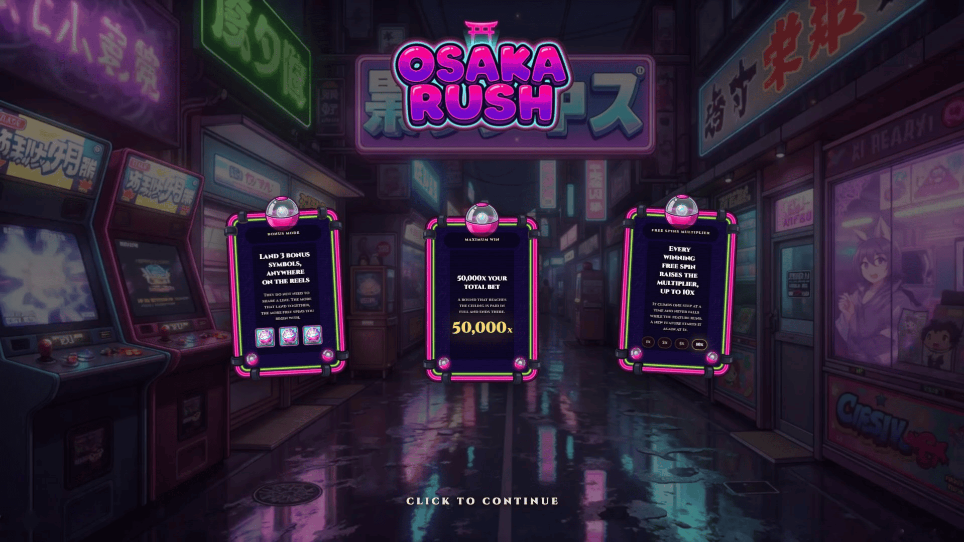 Osaka Rush slot intro screen