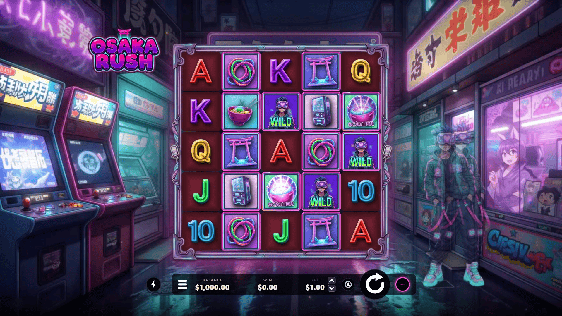 Osaka Rush slot gameplay reels