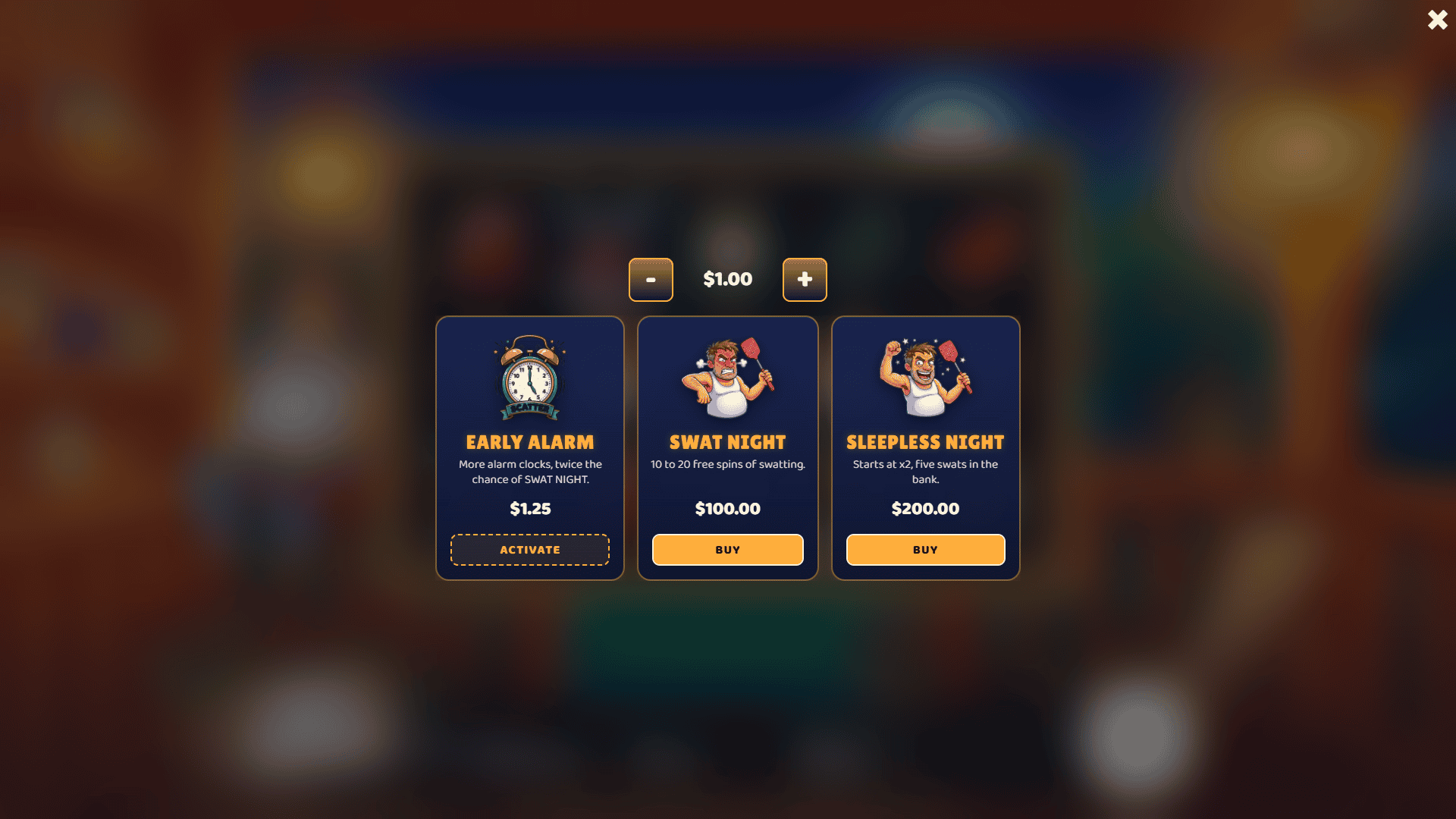 Buzz bonus buy menu