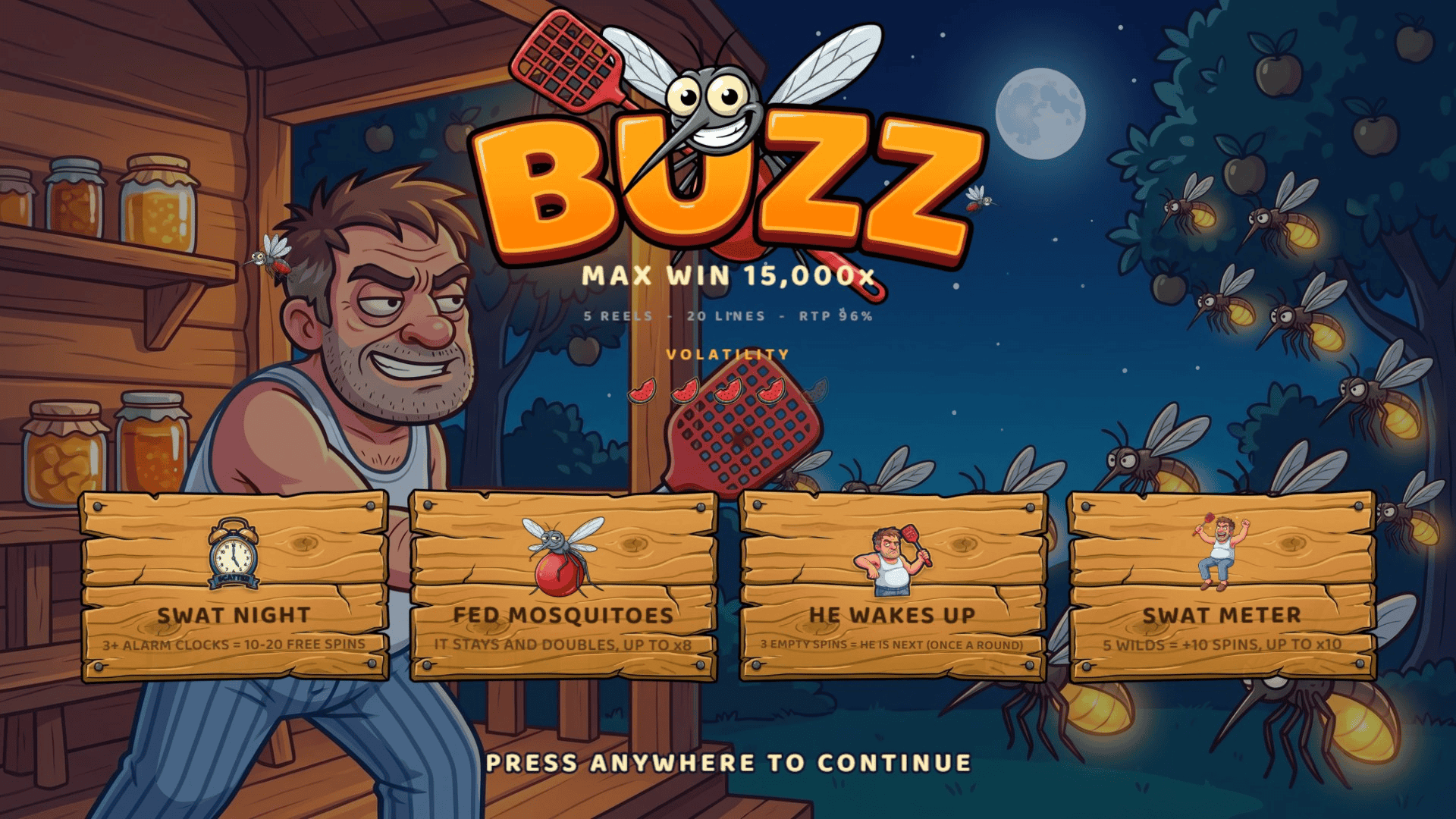 Buzz slot intro screen
