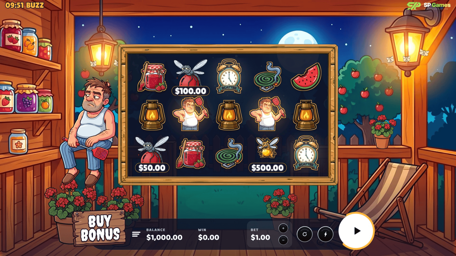 Buzz slot gameplay reels