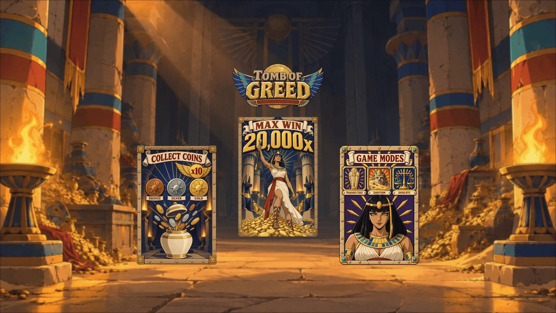 Tomb of Greed slot intro screen