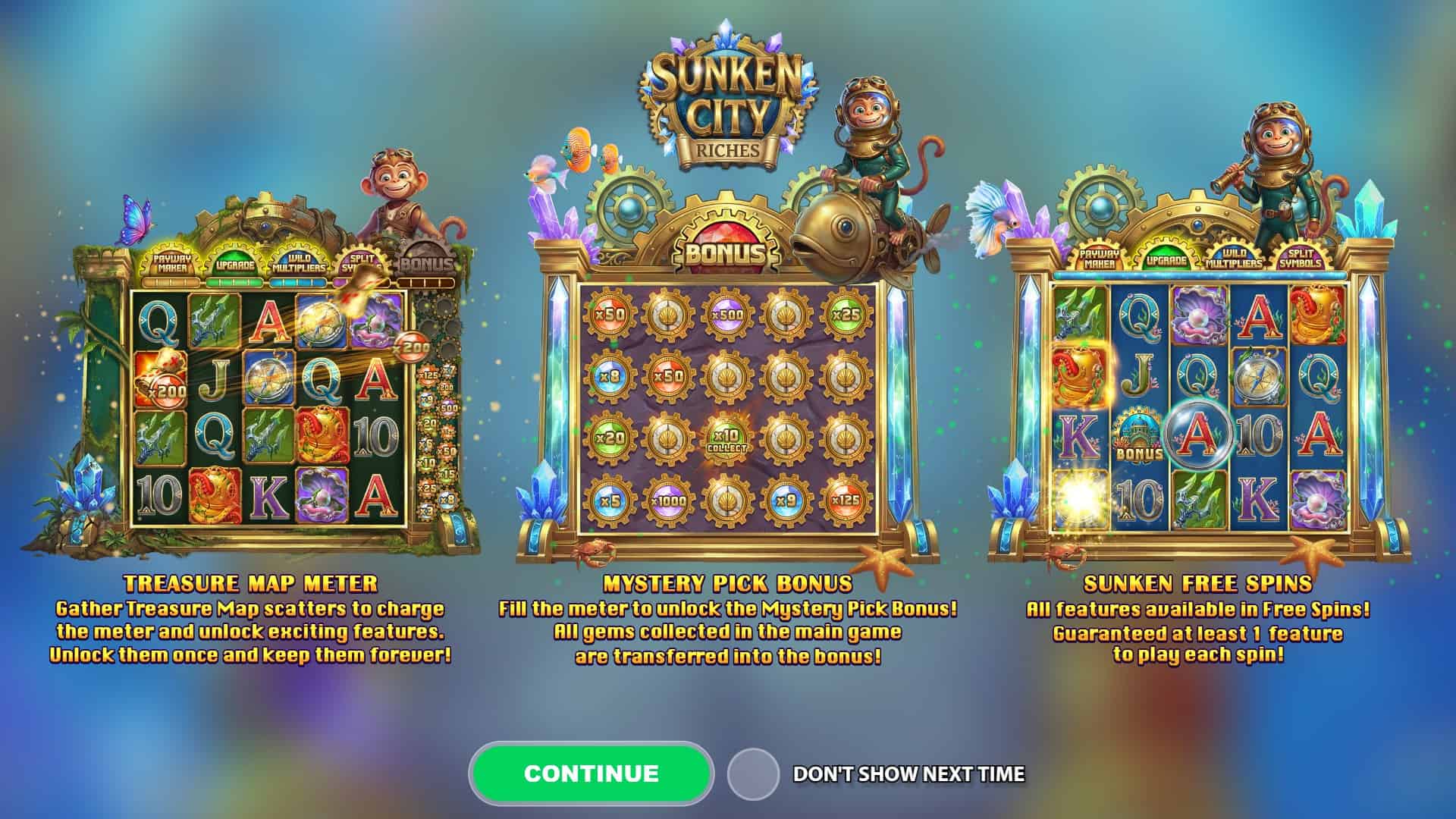 Sunken City Riches slot intro screen