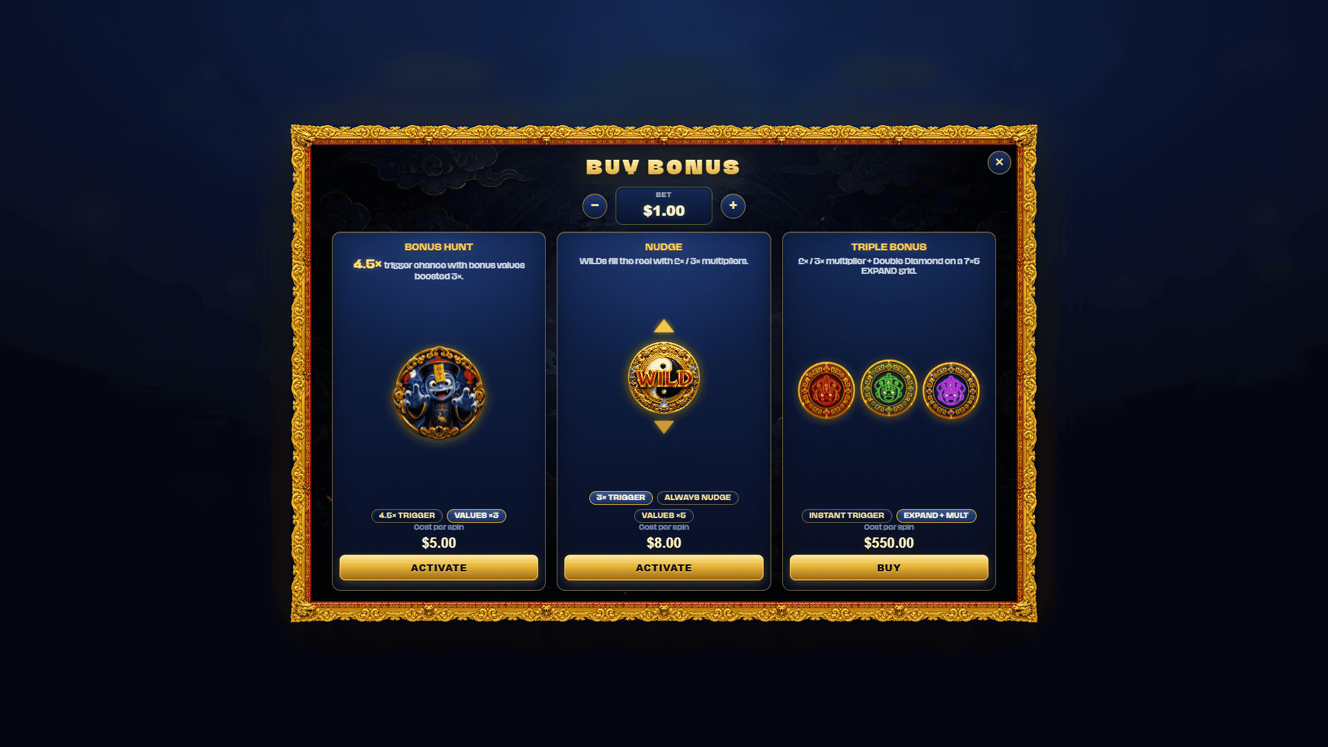spooky chinese zombie bonus buy menu