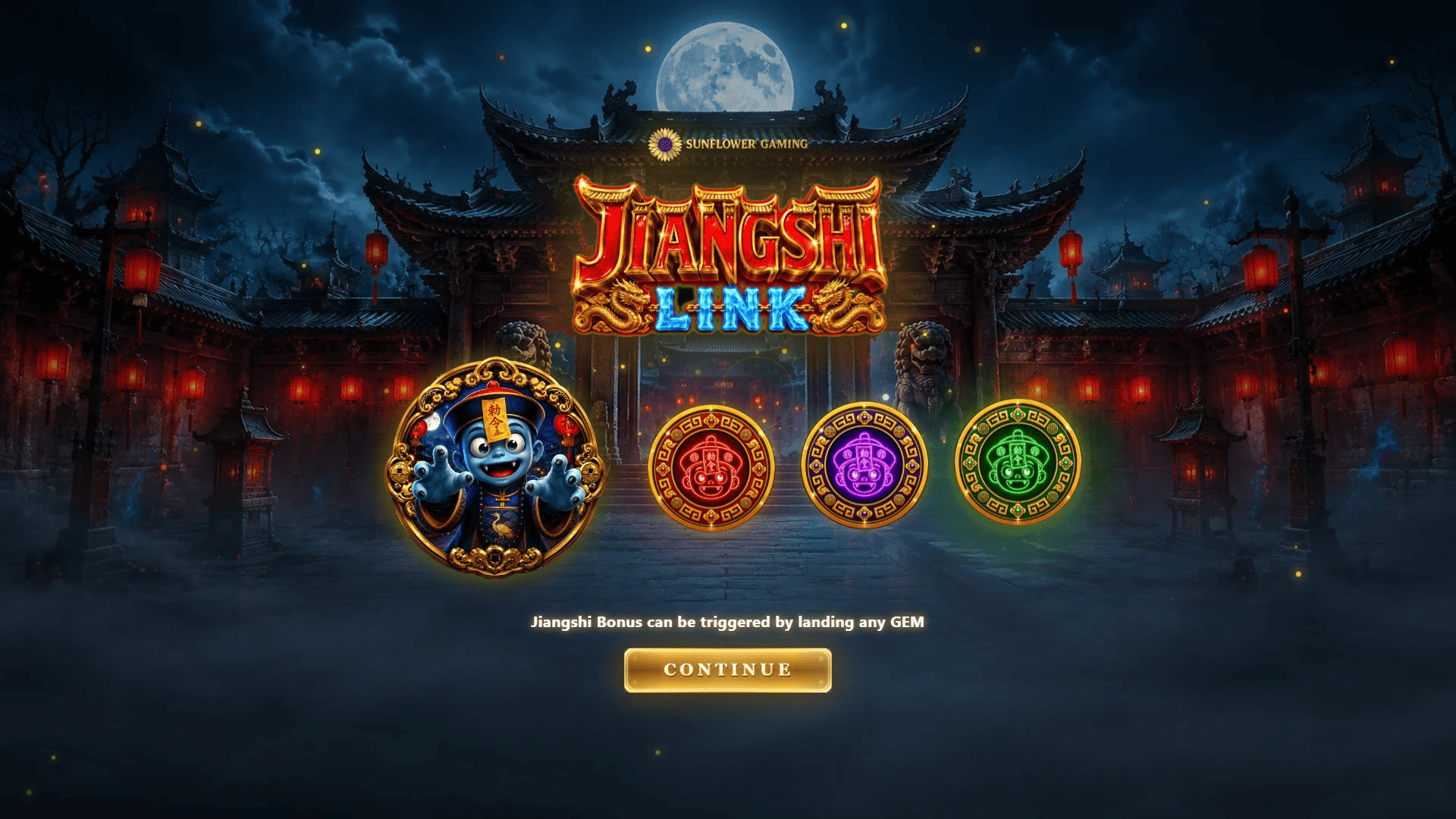 spooky chinese zombie slot intro screen