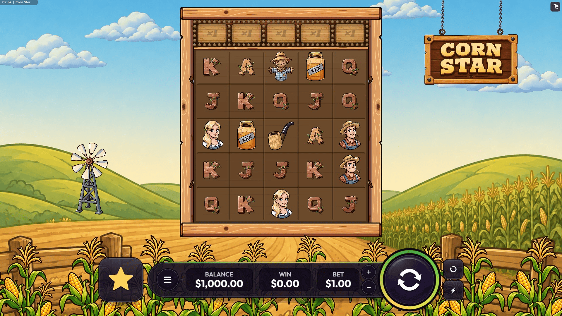 Corn Star slot gameplay reels