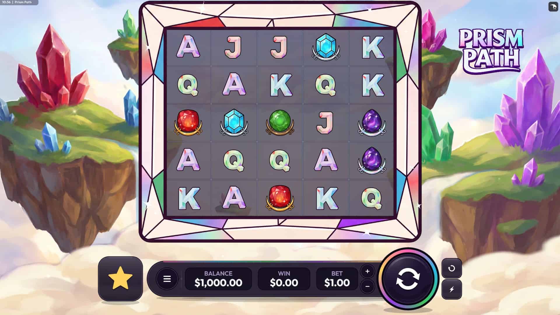 Prism Path slot gameplay reels