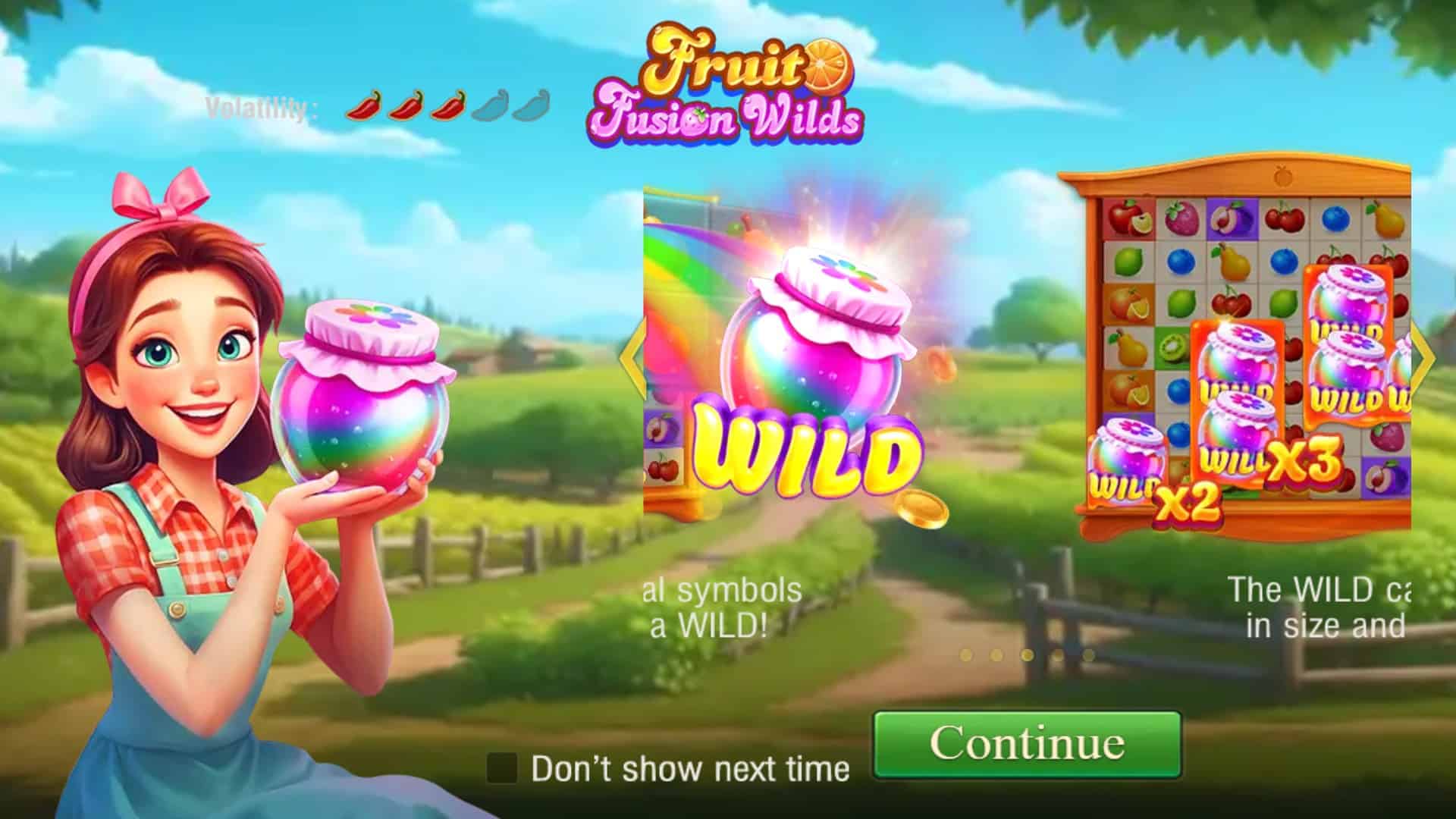 Fruit Fusion Wilds slot intro screen