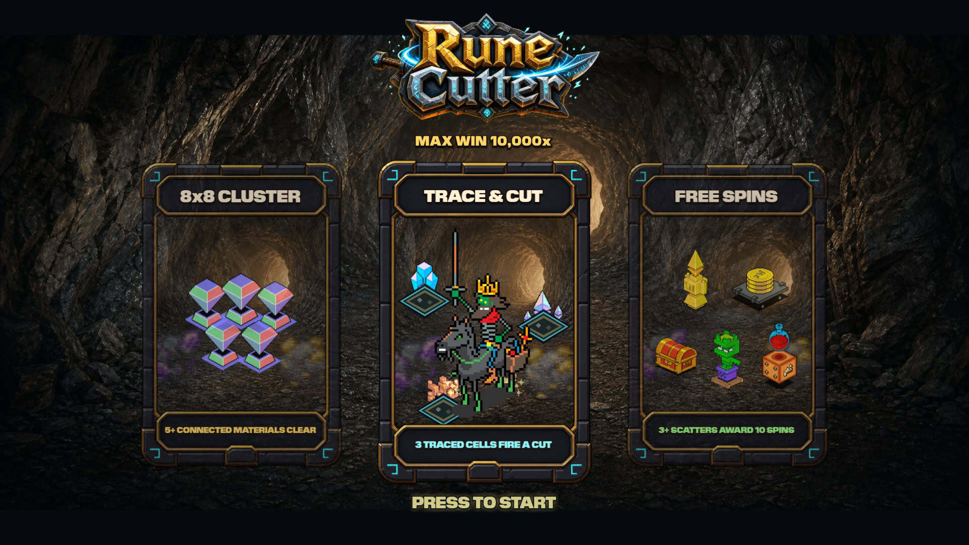 Rune Cutter slot intro screen