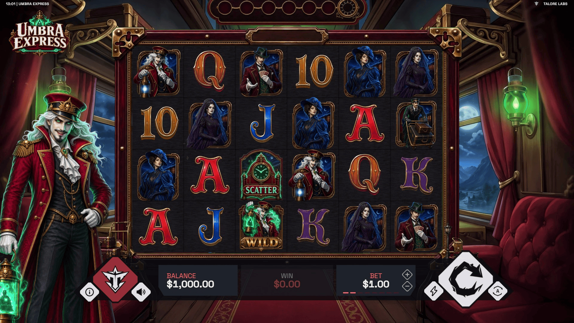 The Umbra Express slot gameplay reels