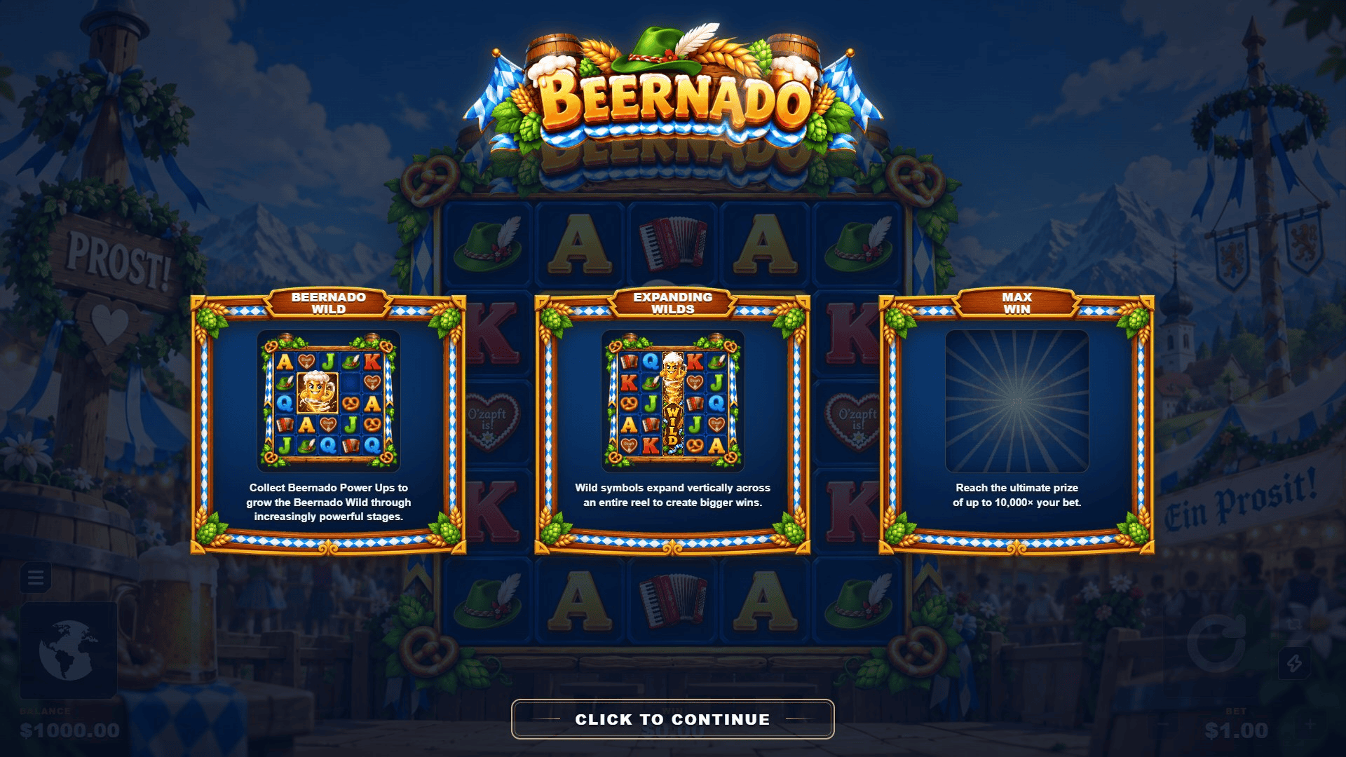 Beernado slot intro screen