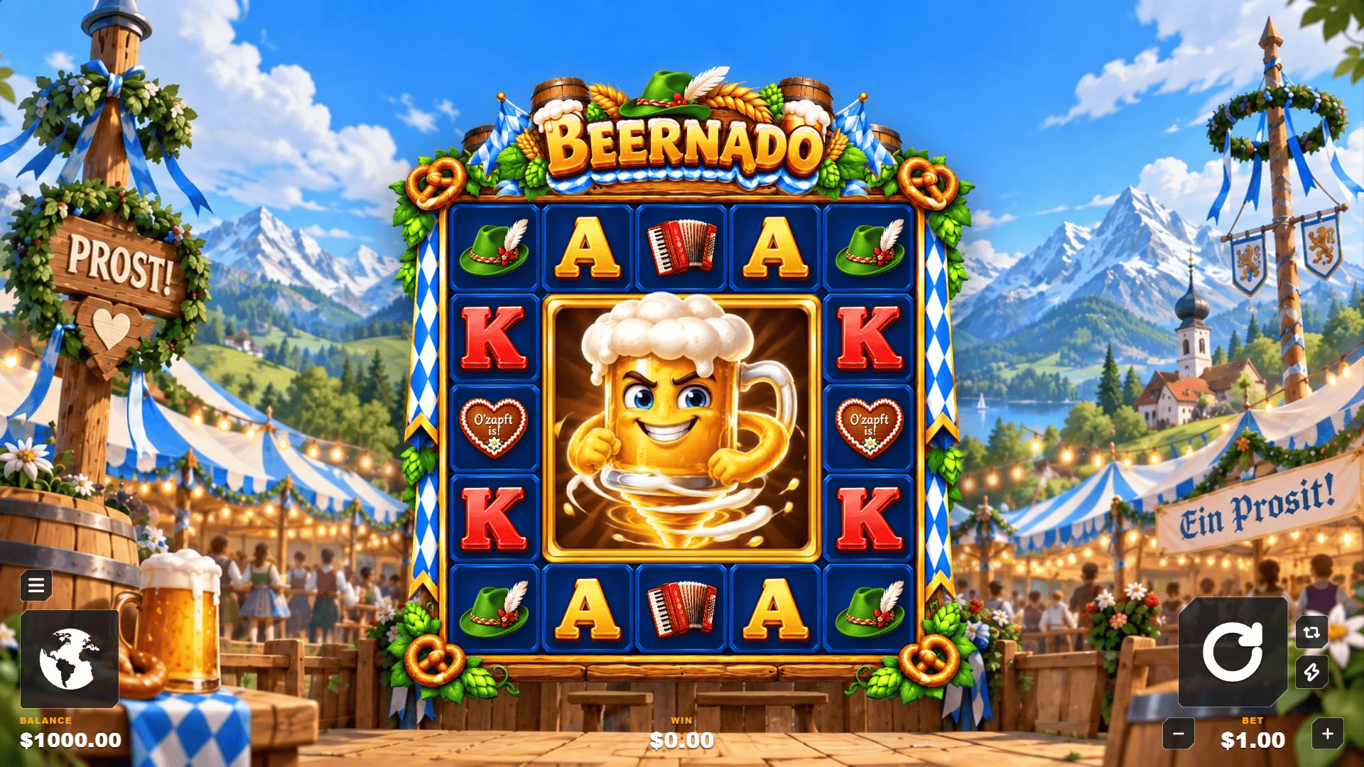 Beernado slot gameplay reels