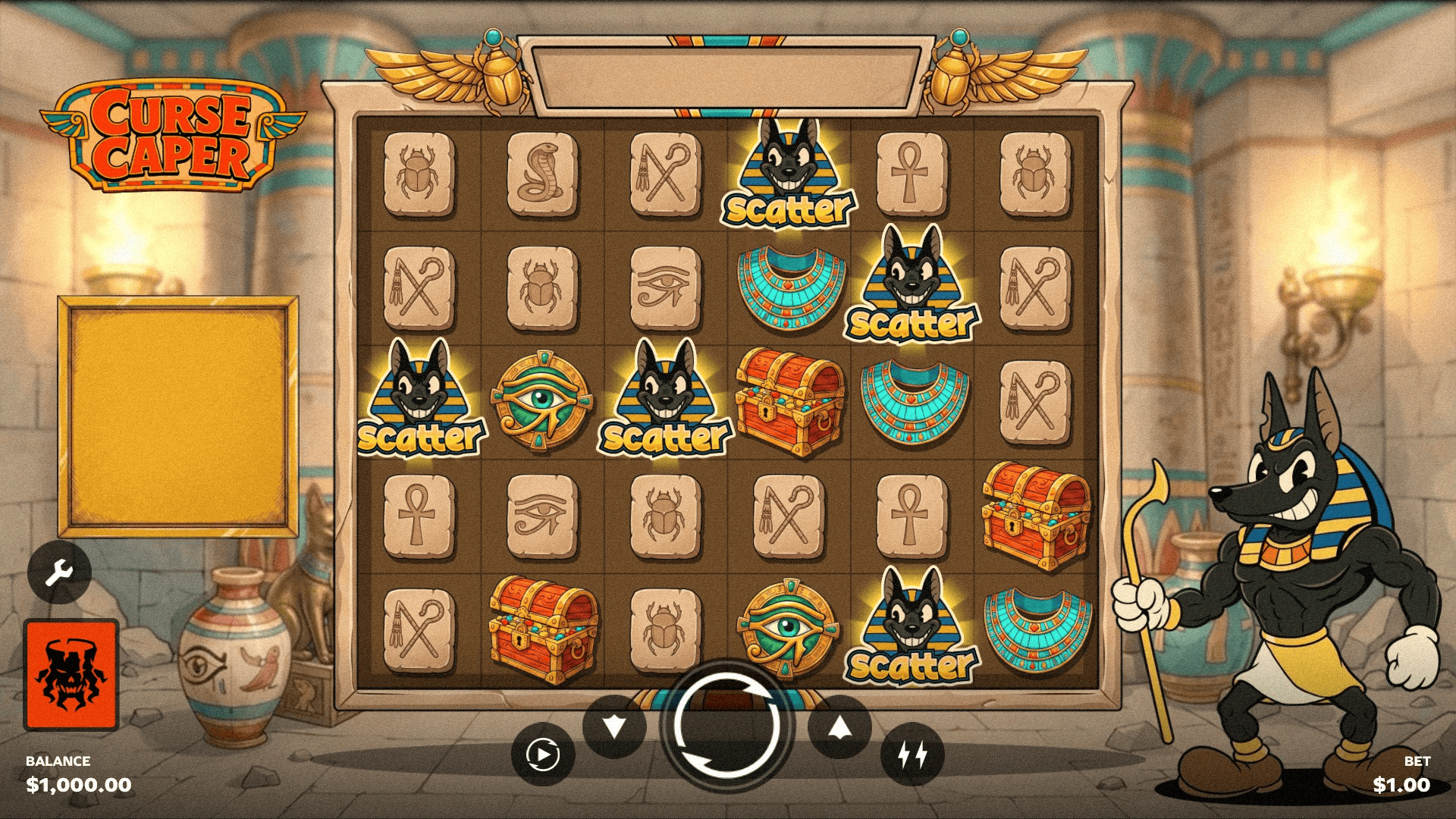 Curse Caper slot gameplay reels