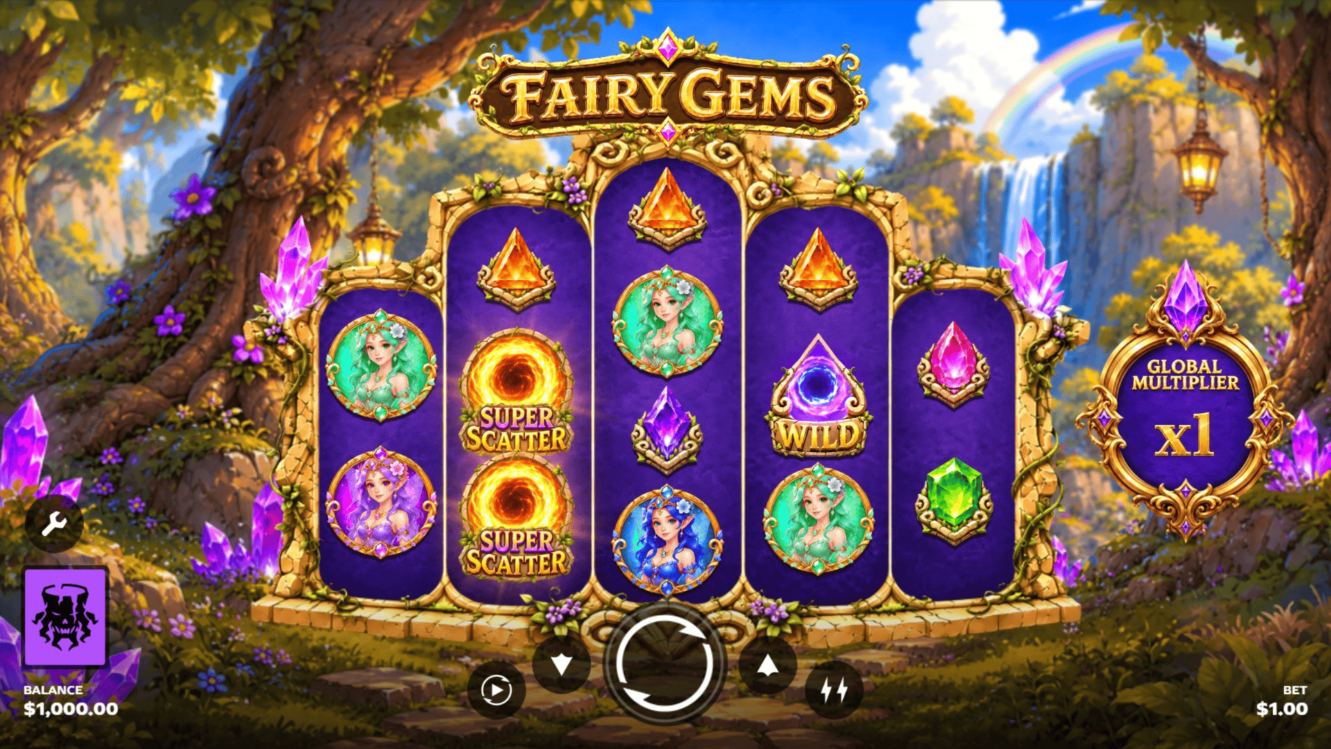 Fairy Gems slot gameplay reels