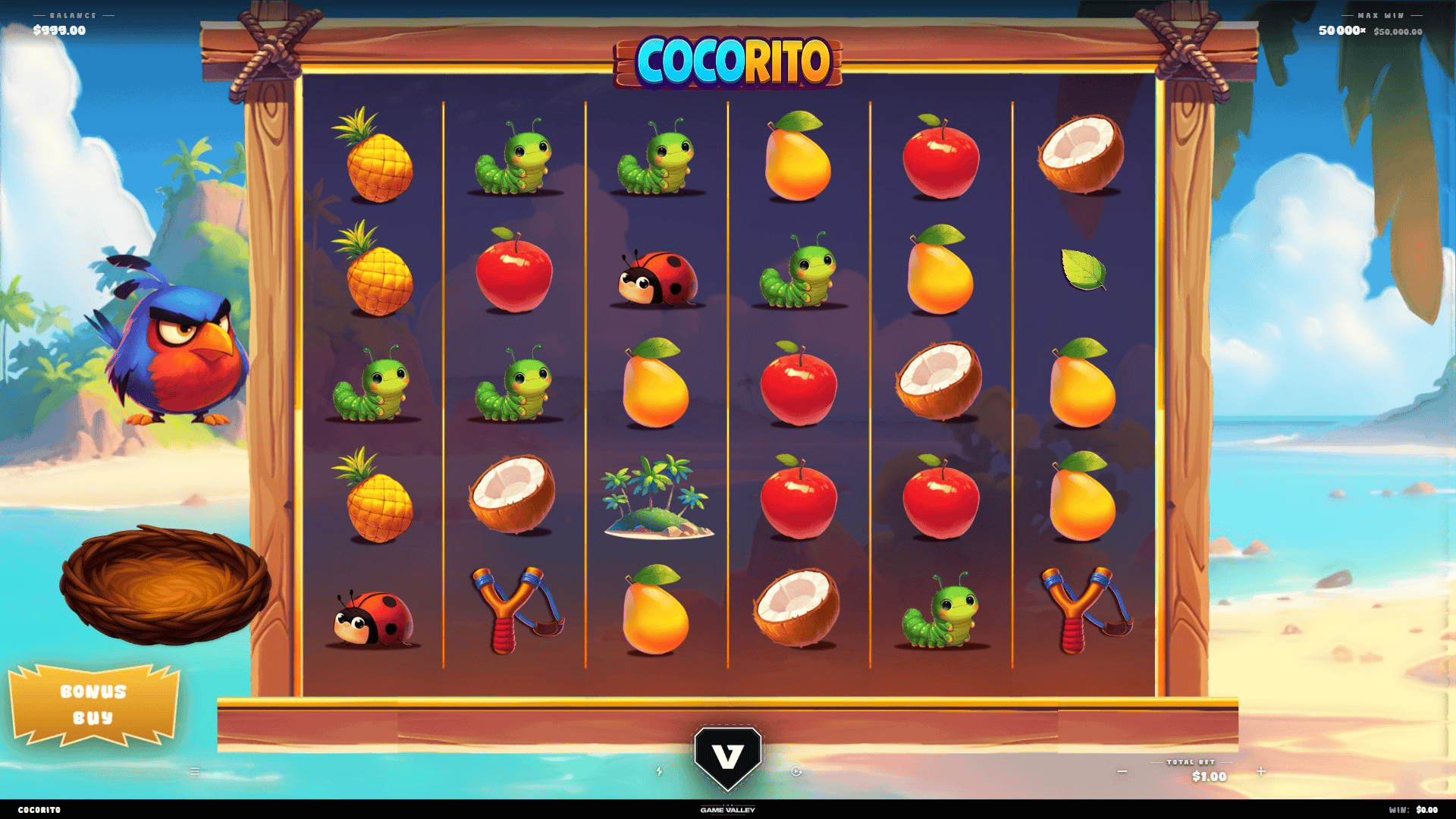 Cocorito slot gameplay reels