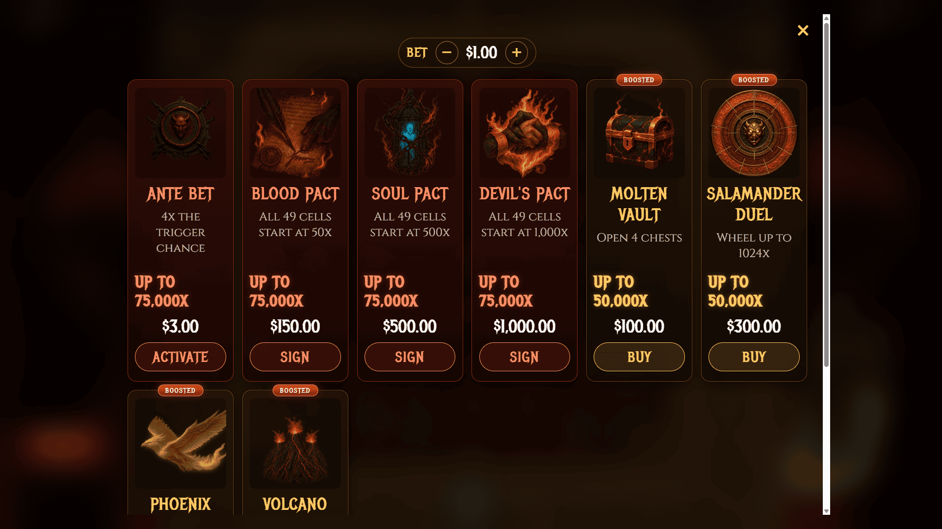 Devils Bargain 2 bonus buy menu
