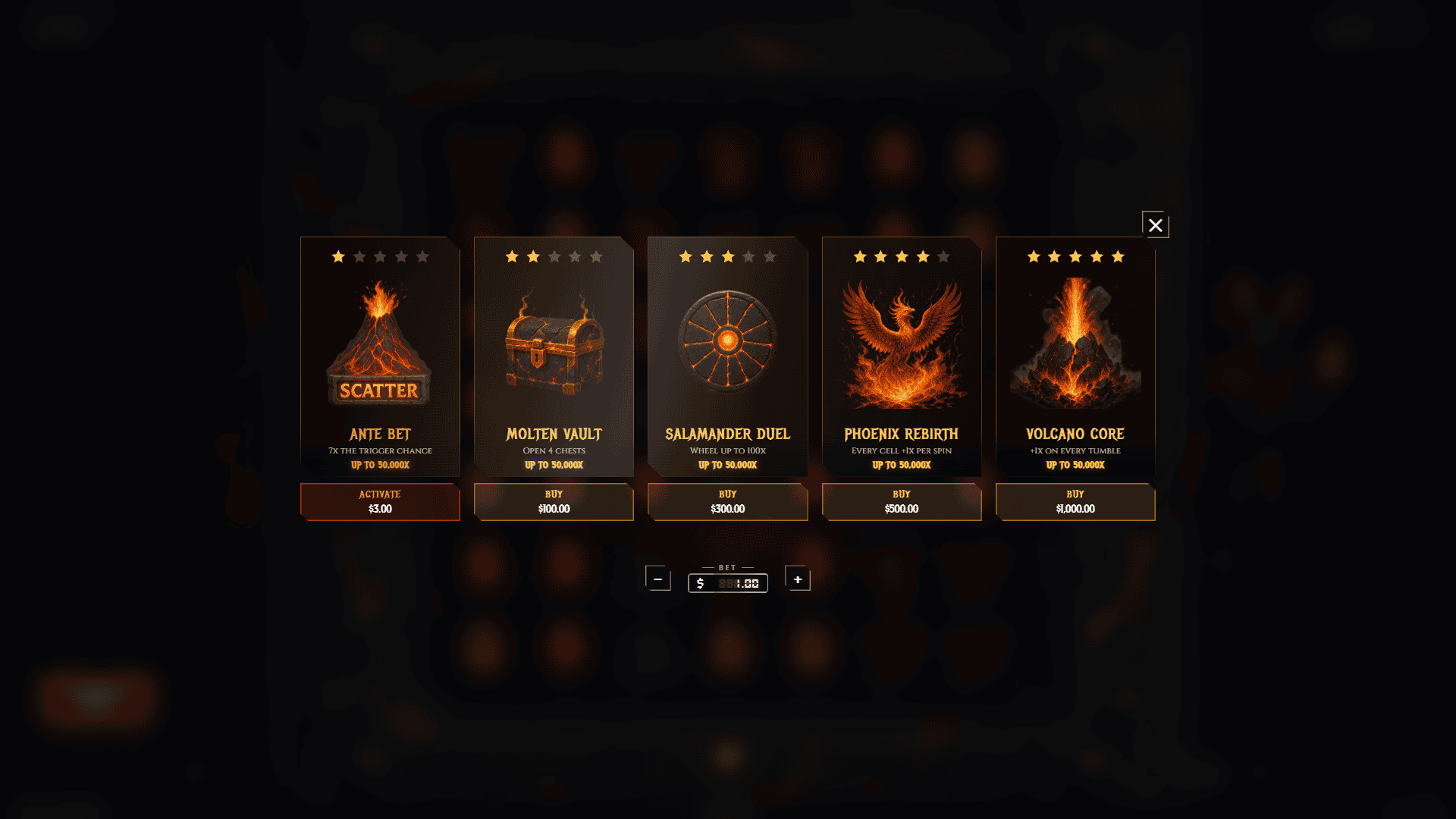 Devils Bargain bonus buy menu