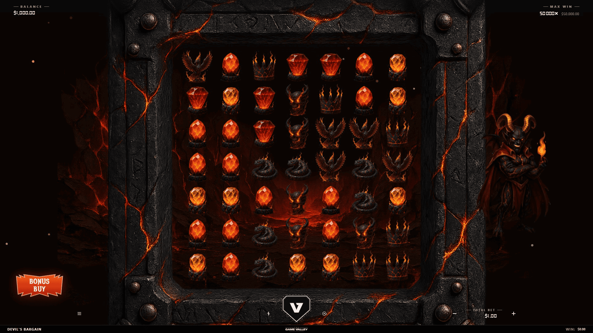 Devils Bargain slot gameplay reels