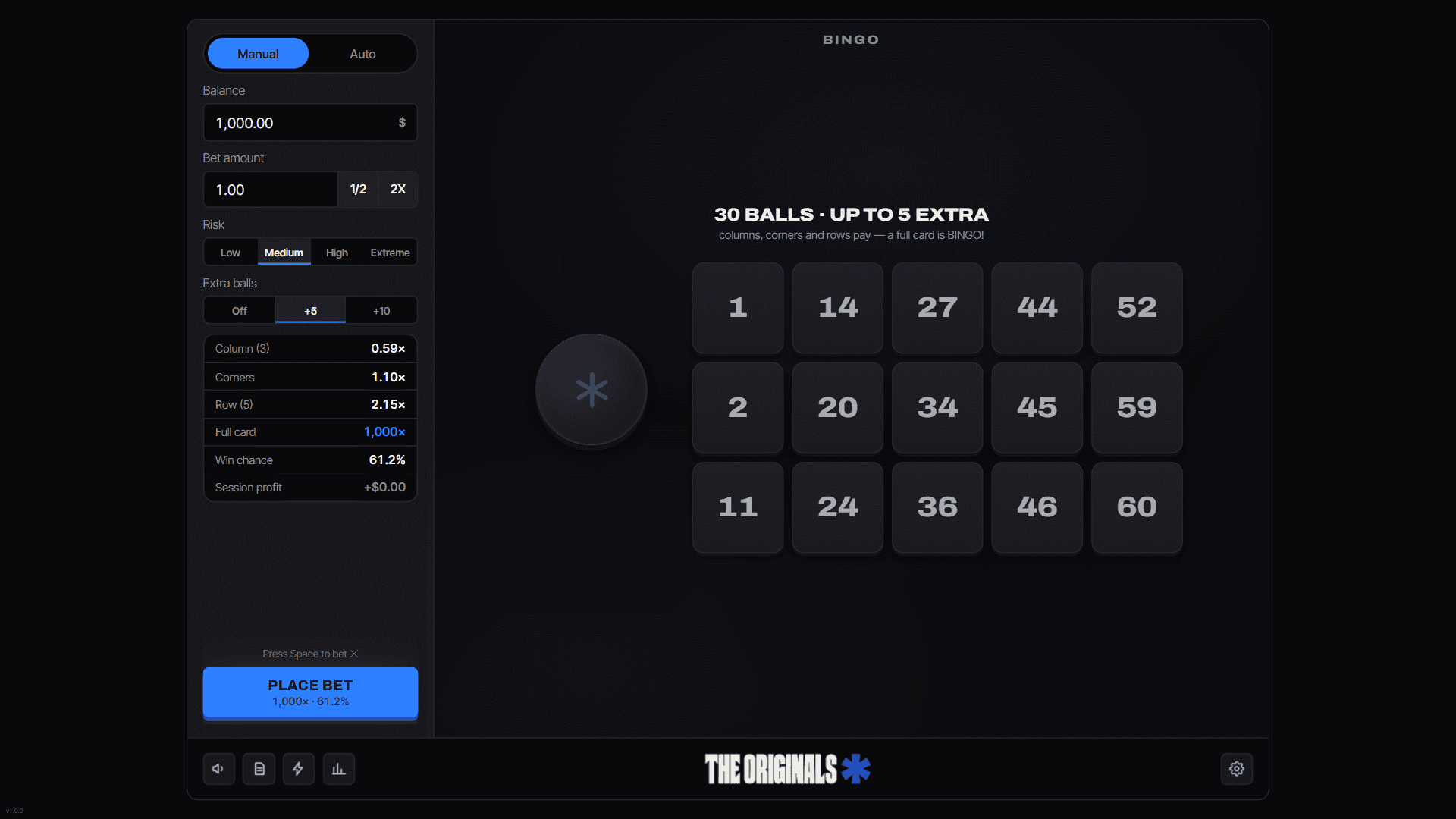 Bingo slot gameplay reels