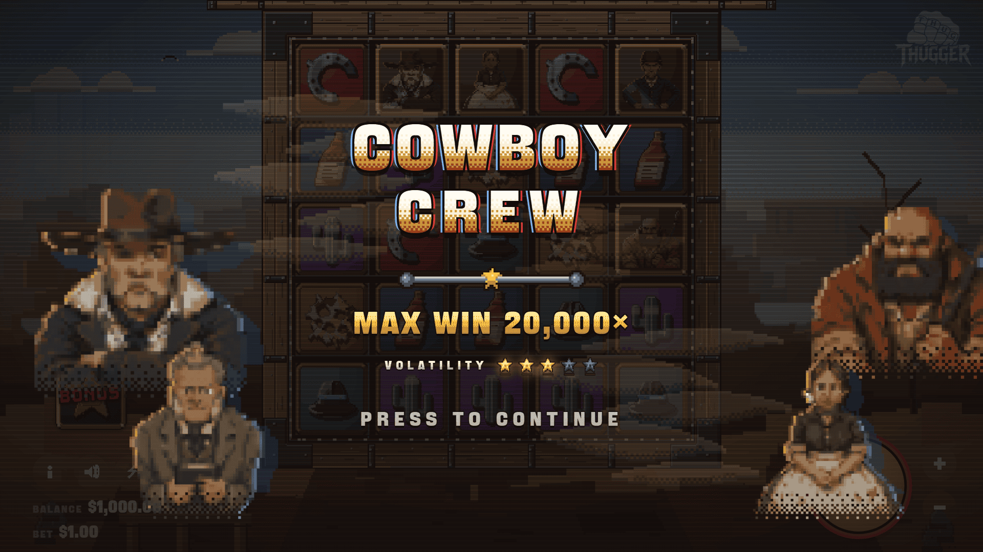 Cowboy Crew slot intro screen