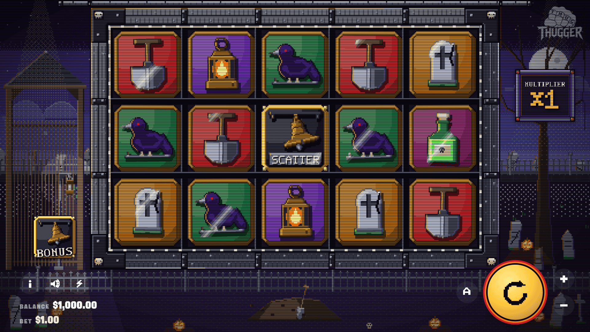 Gravediggers slot gameplay reels