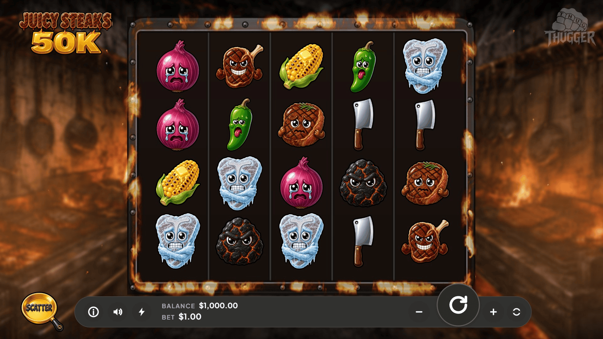 Juicy Steaks 50K slot gameplay reels