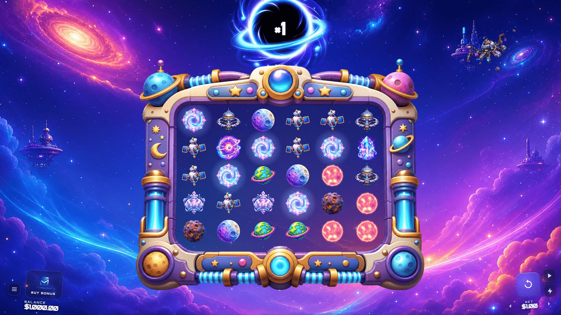 Black Hole Protocol slot gameplay reels