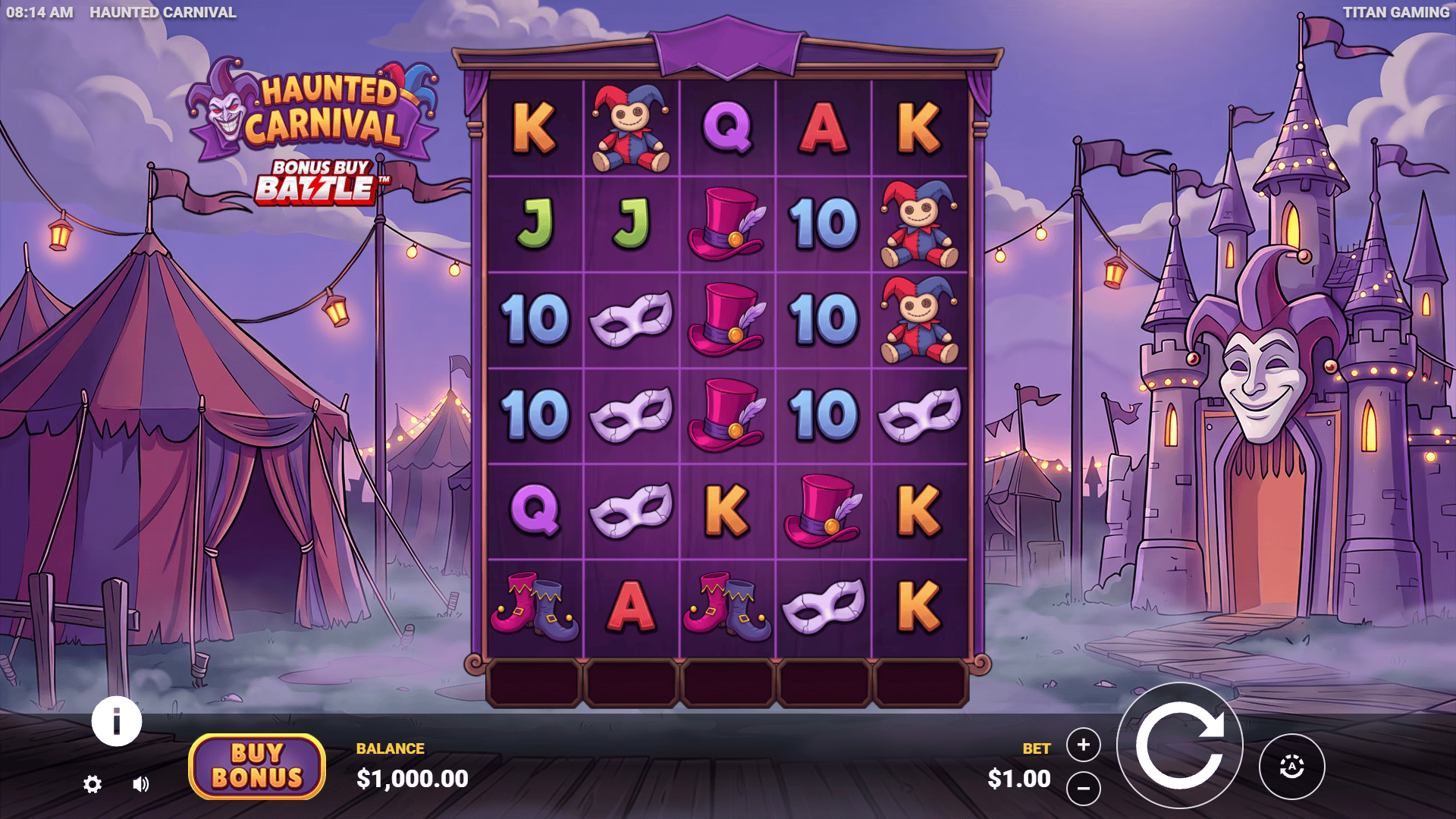 Haunted Carnival slot gameplay reels
