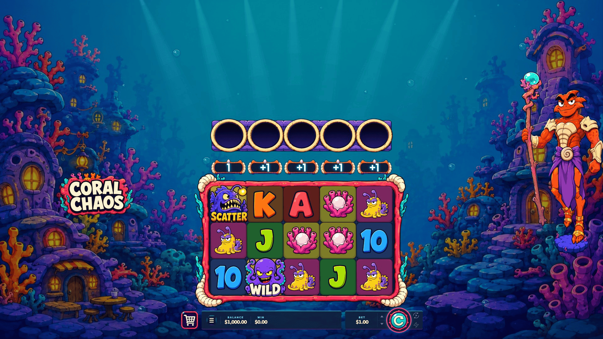 Coral Chaos slot gameplay reels