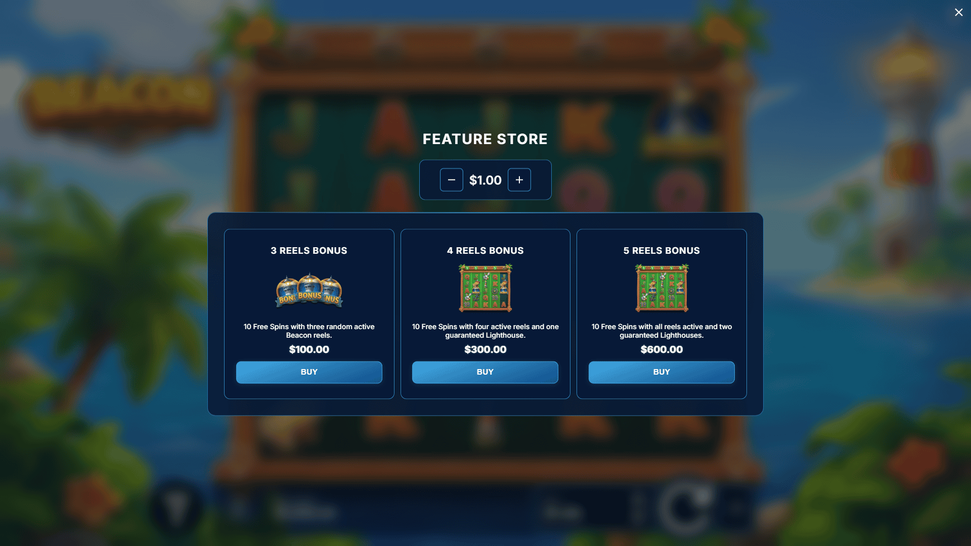 Beacon bonus buy menu