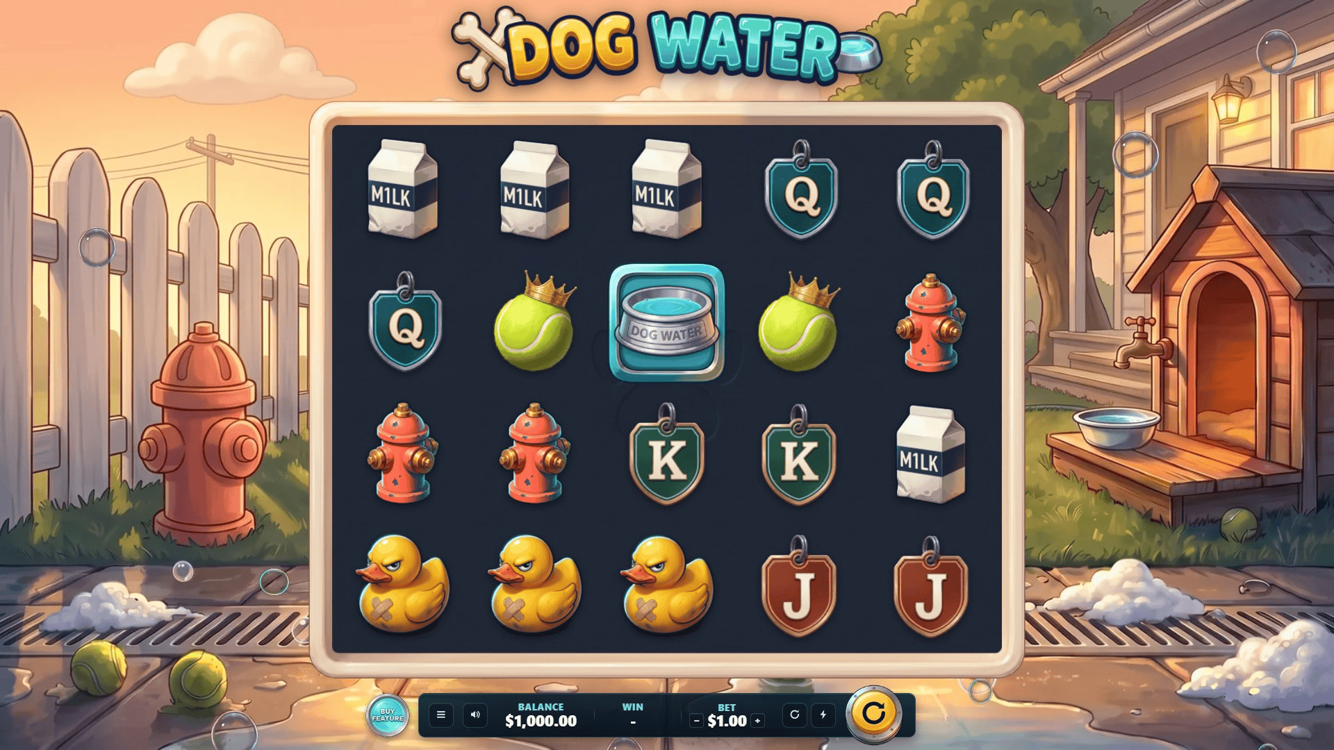 Dog Water slot gameplay reels