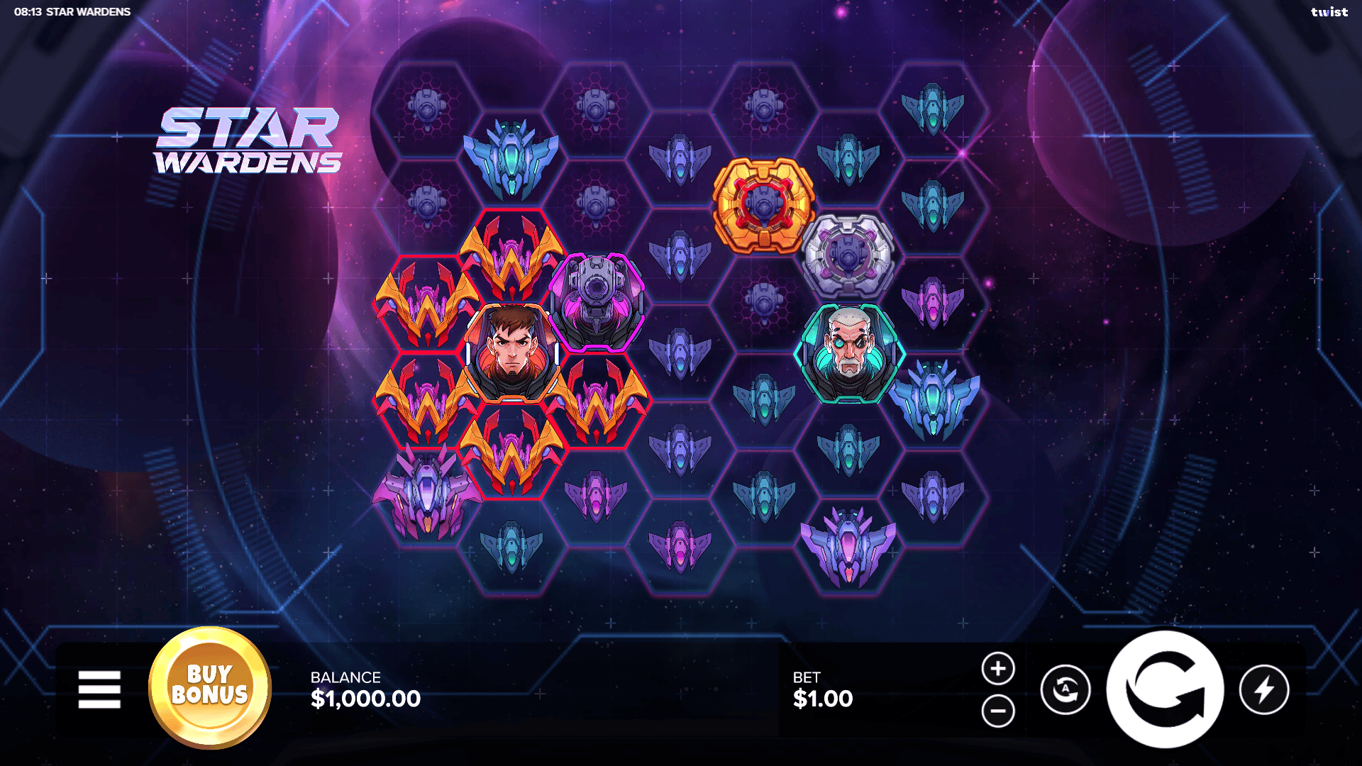 Star Wardens slot gameplay reels