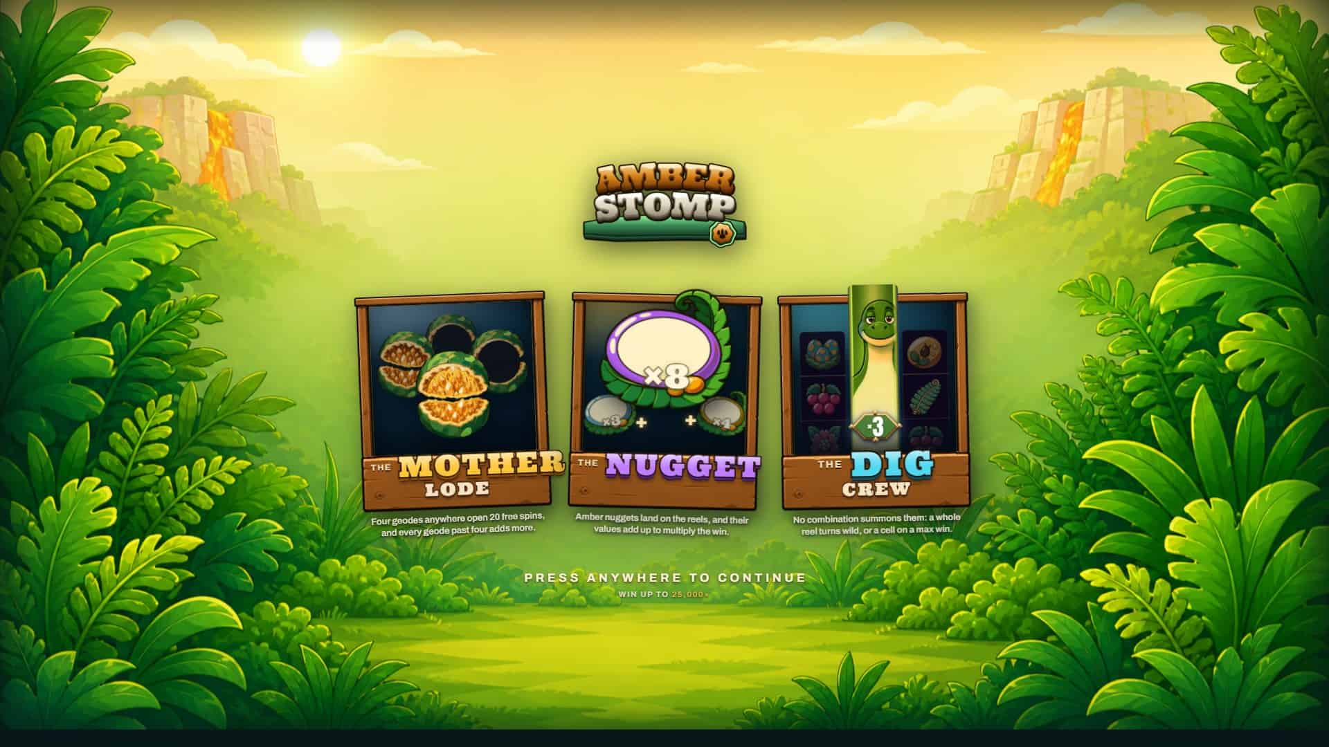 Amber Stomp slot intro screen