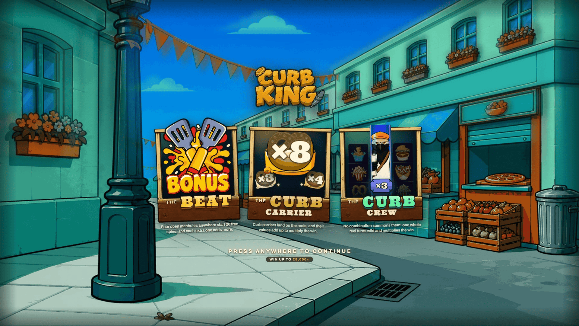 Curb King slot intro screen
