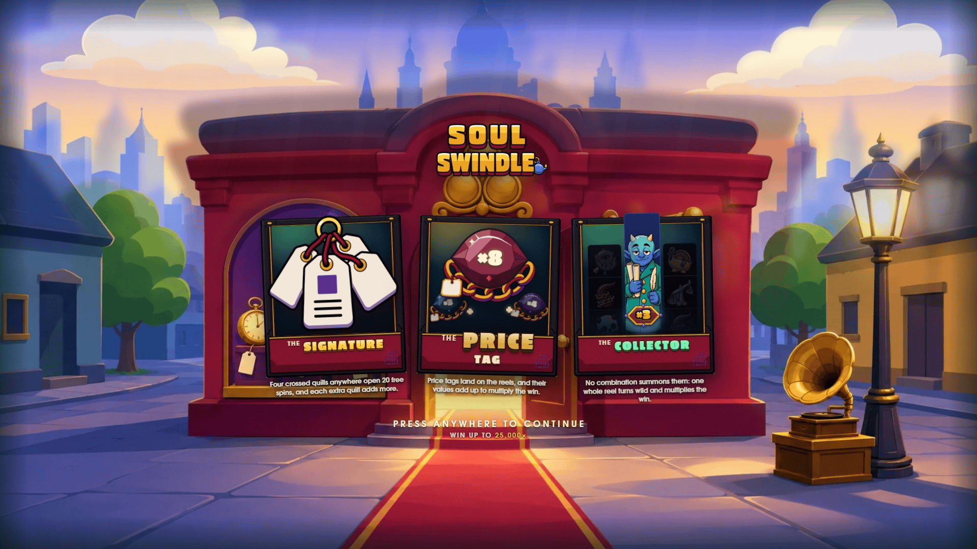 Sould Swindle slot intro screen