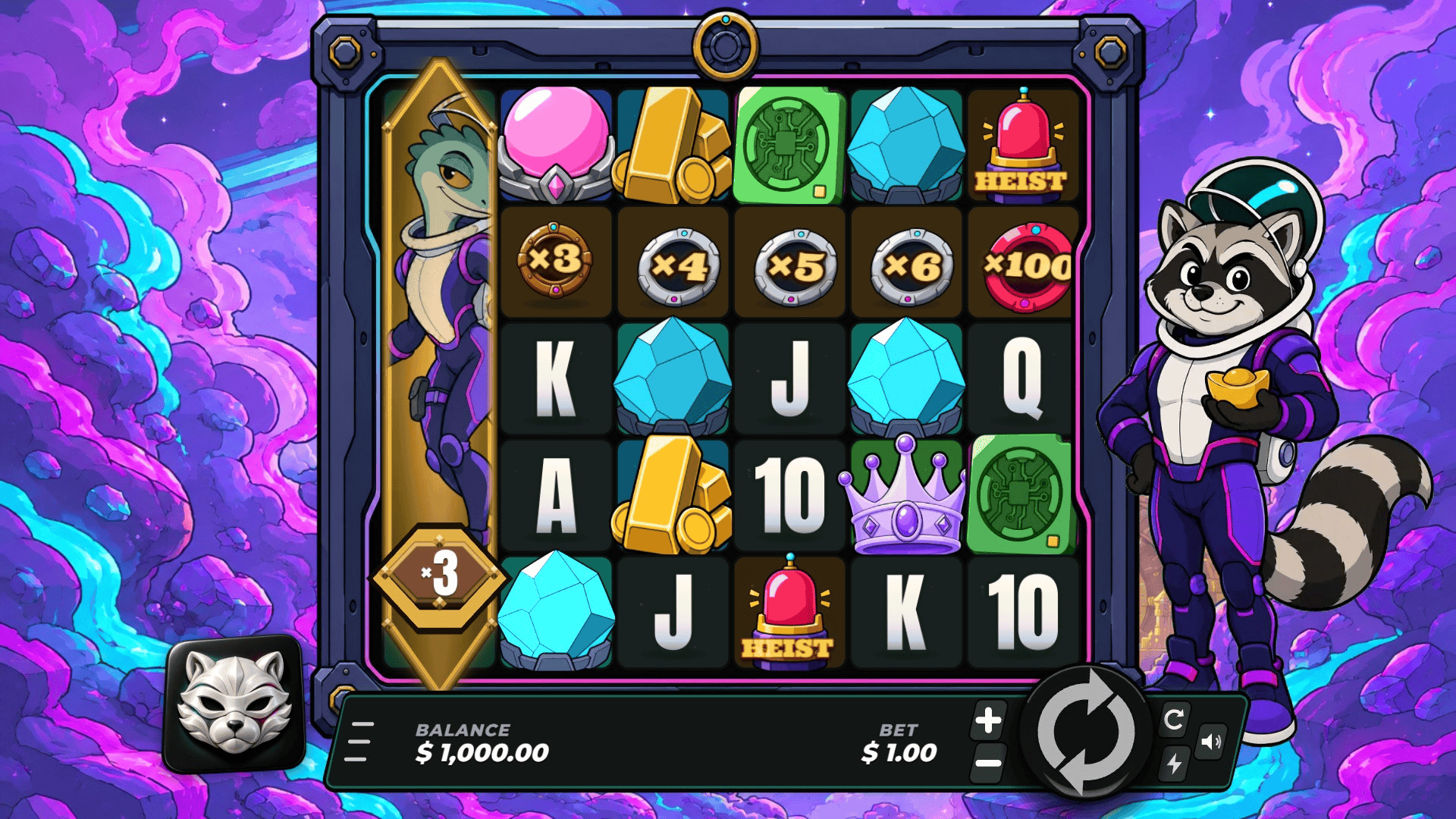 Cosmic Rascal slot gameplay reels