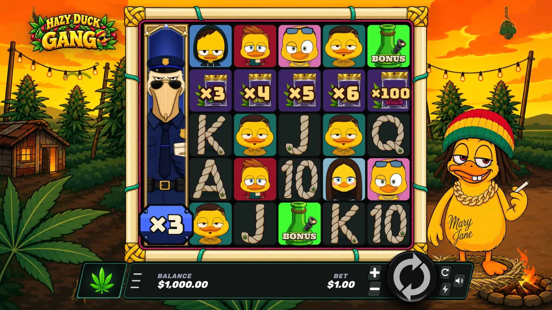 Hazy Duck GANG slot gameplay reels