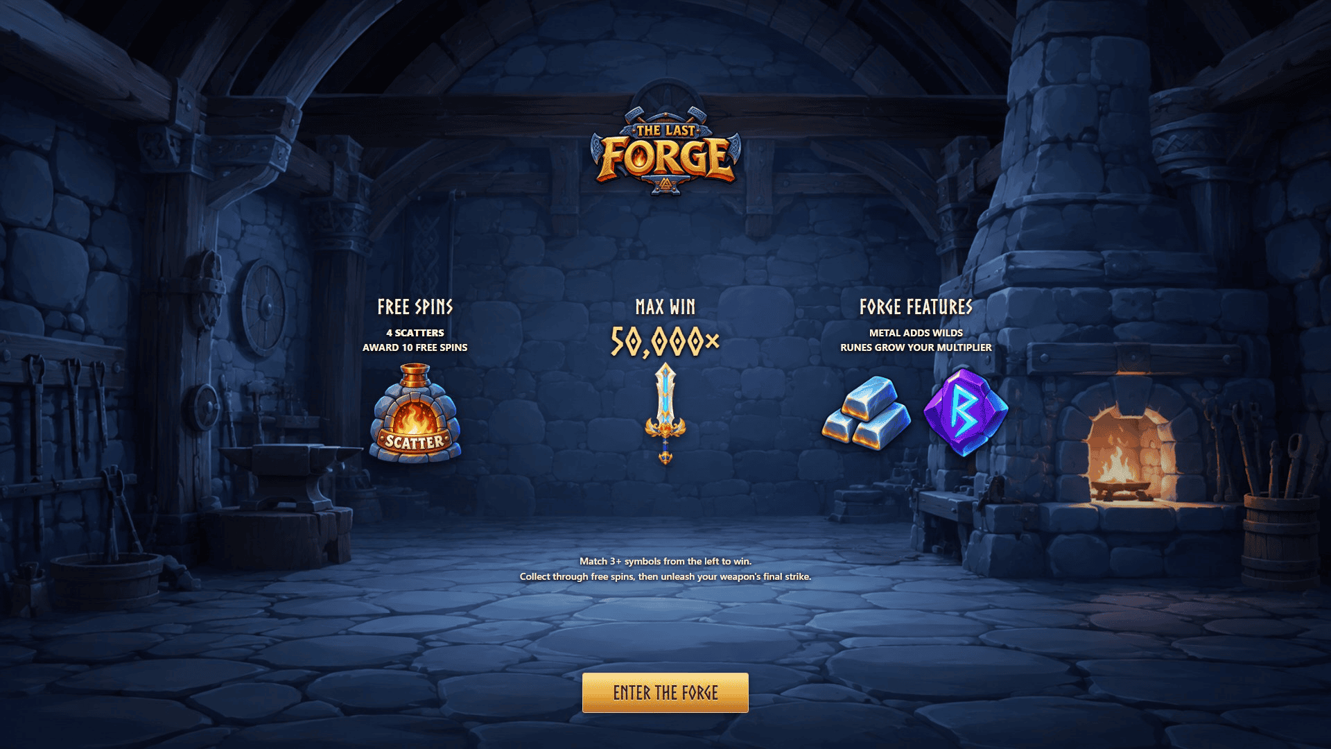 The Last Forge slot intro screen