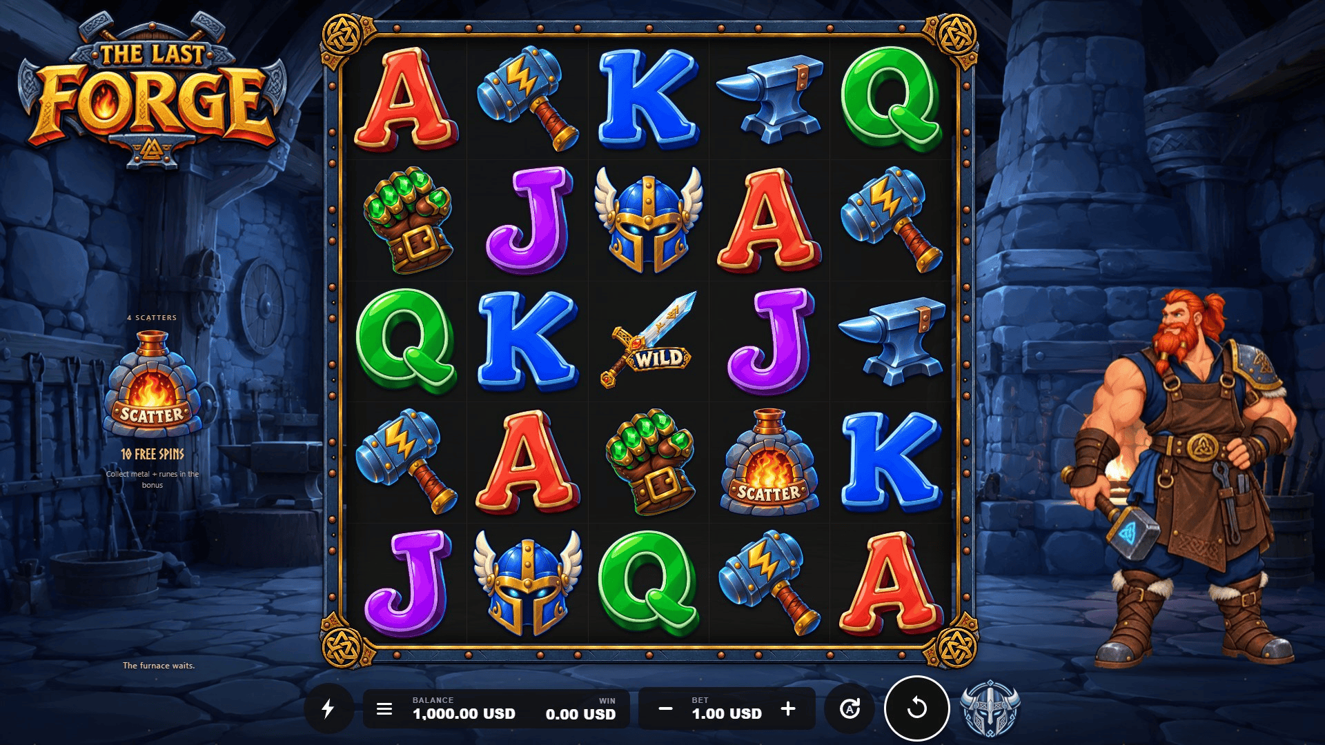 The Last Forge slot gameplay reels