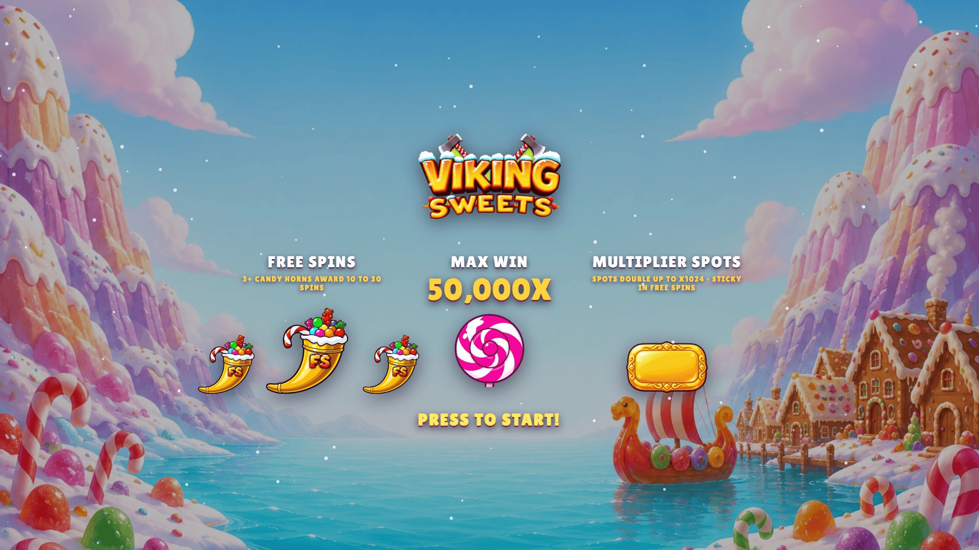 Viking Sweets slot intro screen