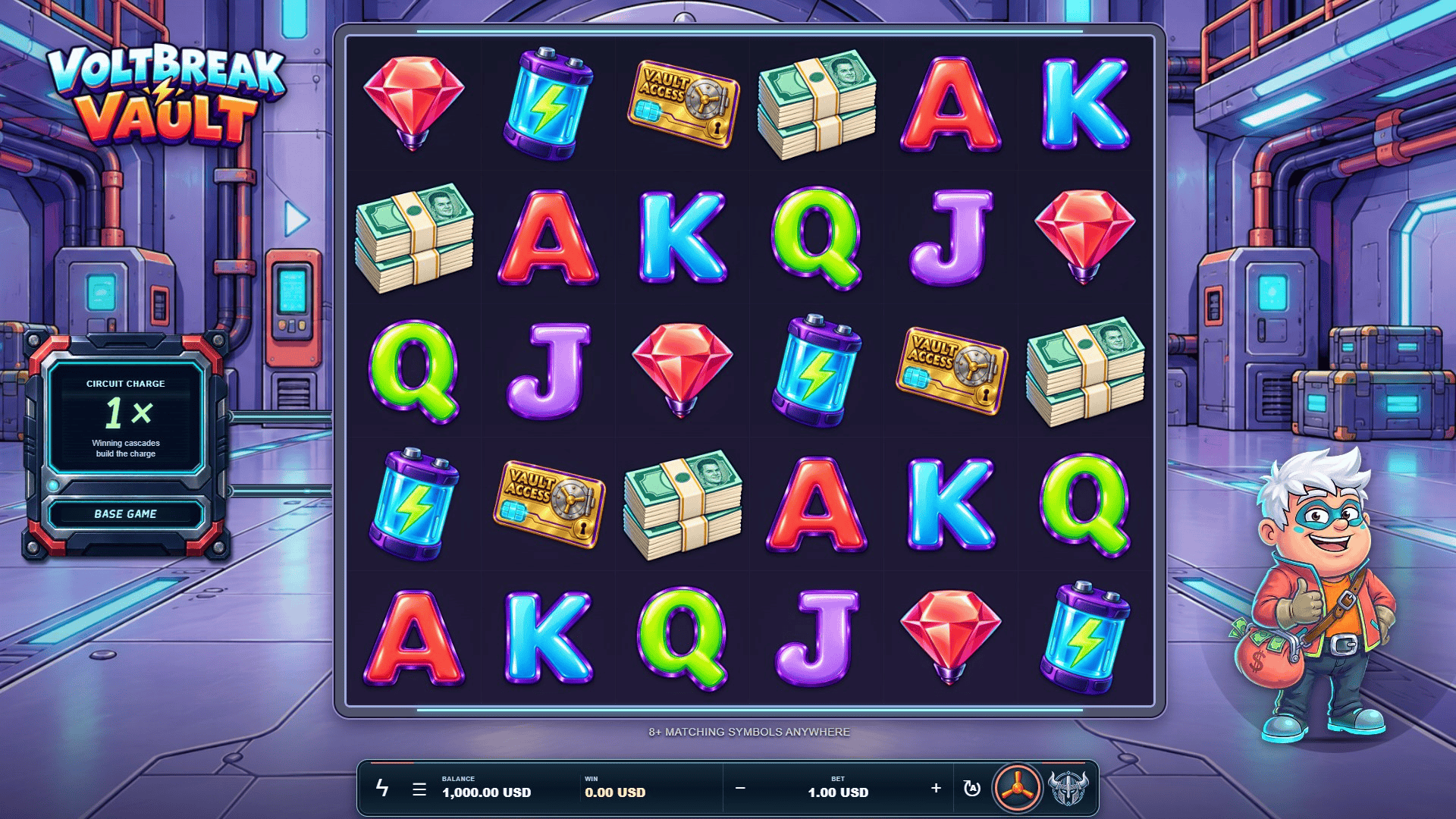 Voltbreak Vault slot gameplay reels